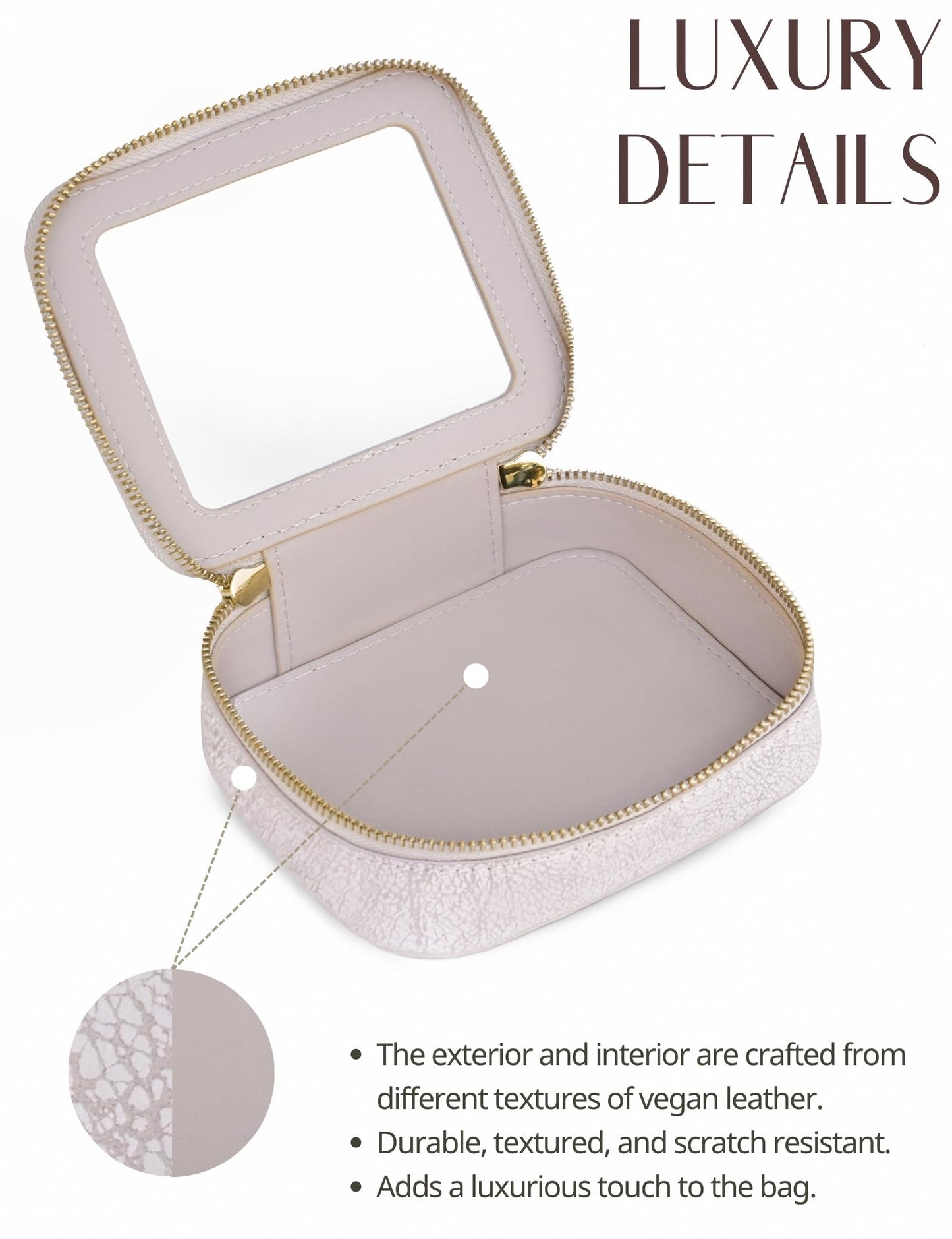 Popvibe Clear Makeup Bag Travel Cosmetic Case Transparent Toiletry Bag with Zipper, Portable Make Up Organizer Traveling Compact Car Bag for Essentials, Light Pink, Mini