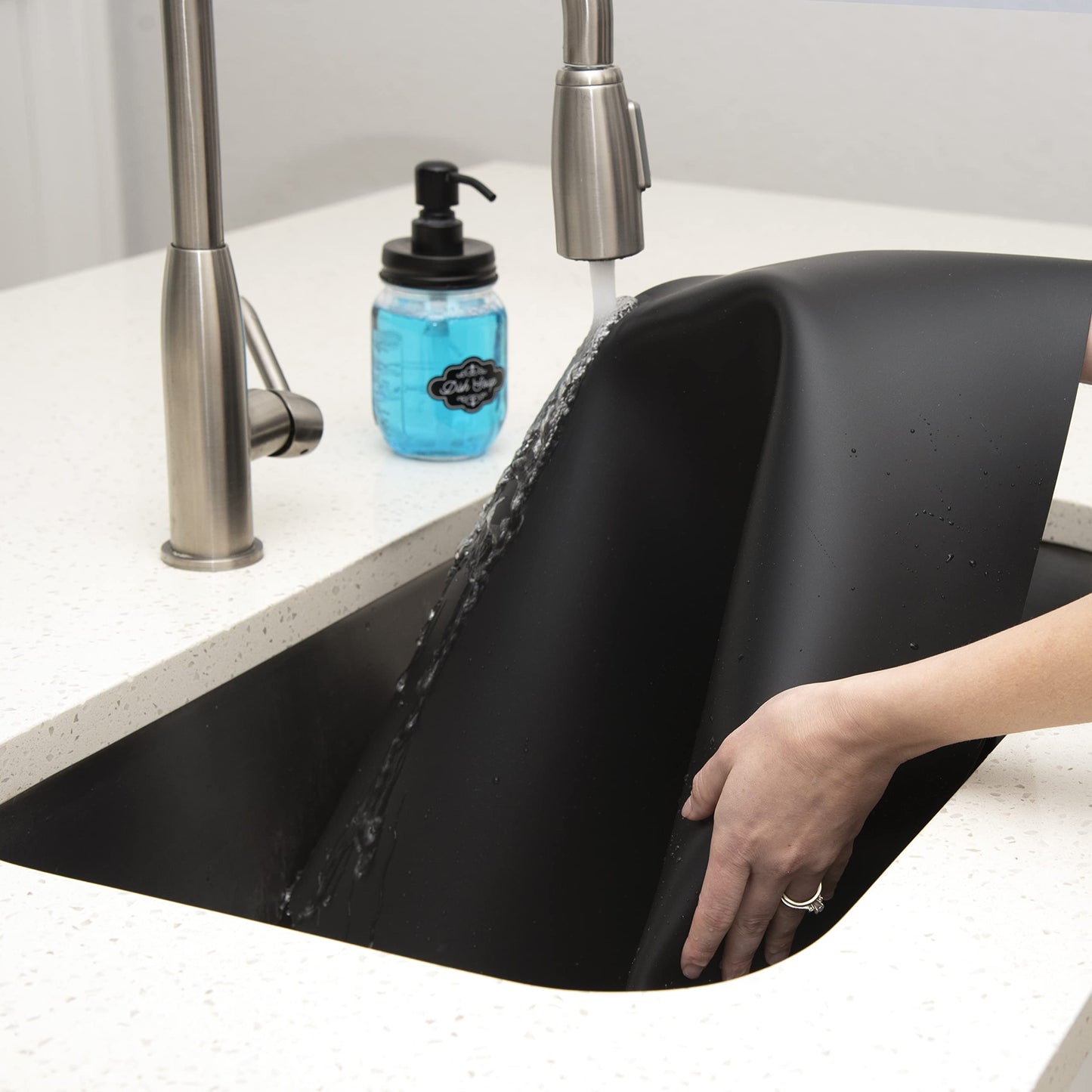 GASARE, Extra Large, Thick, Silicone Mat for Kitchen Counter, Heat Resistant Mat, Countertop Protector, Non-Slip, Easy to Clean, Cuttable, 40 x 23.5 Inches, Black