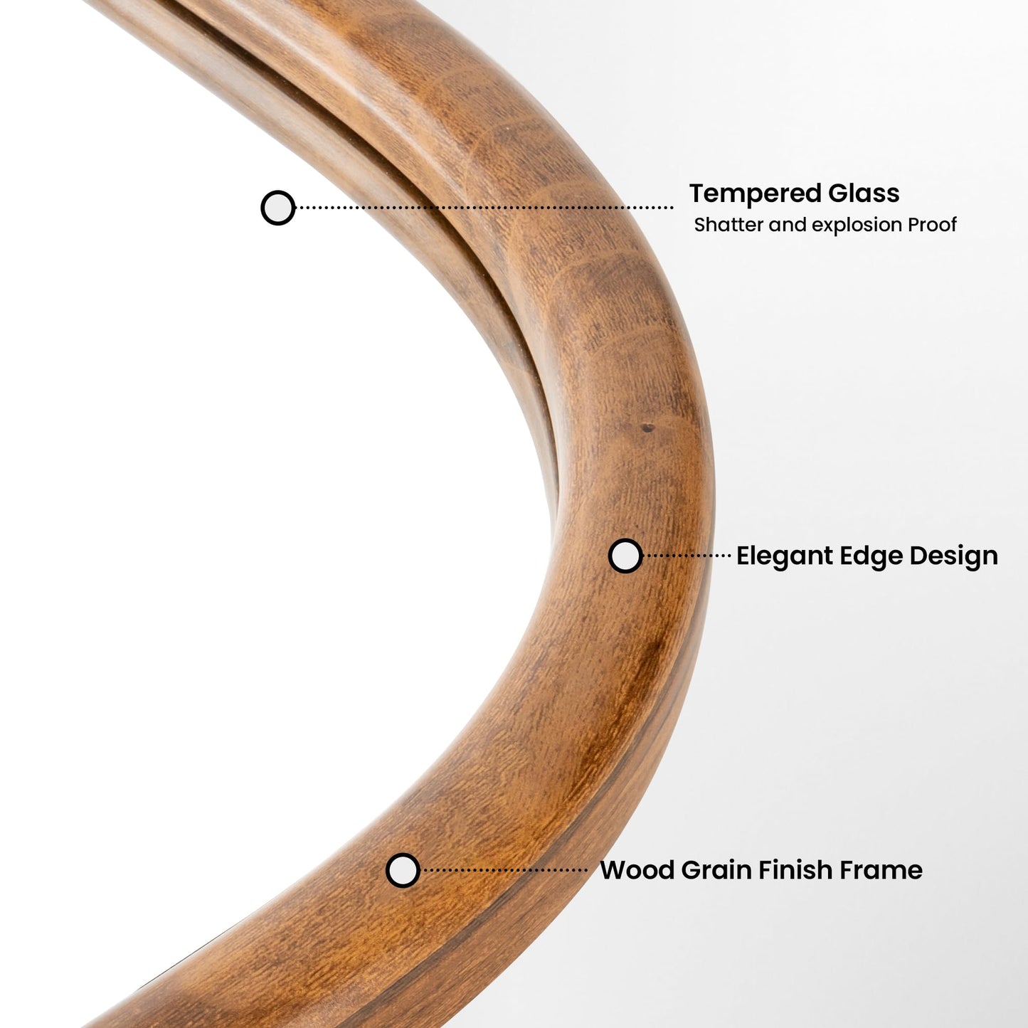 20"x30" Arch Wall Mirror Bathroom Mirror for Wall Mounted, Tempered Glass, Wood Grain Finish Frame Wall Mirror Decorative for Living Room Bedroom Entryway, Natural