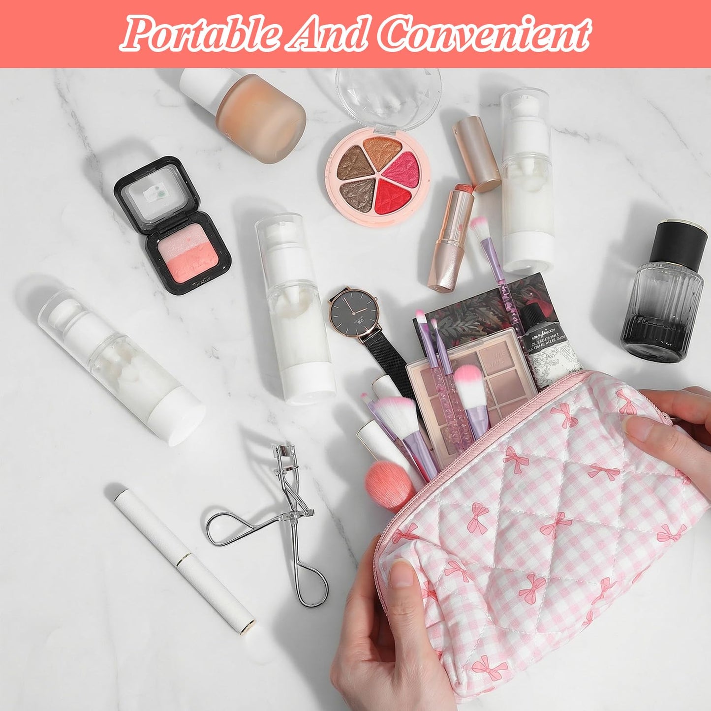 Afcabakila 24 Pcs Clear Airless Pump Bottles Travel Size 1 Oz 30ml Refillable Cosmetic Dispenser Vacuum Plastic Empty Lotion Pump Dispenser Liquid Toiletry Container