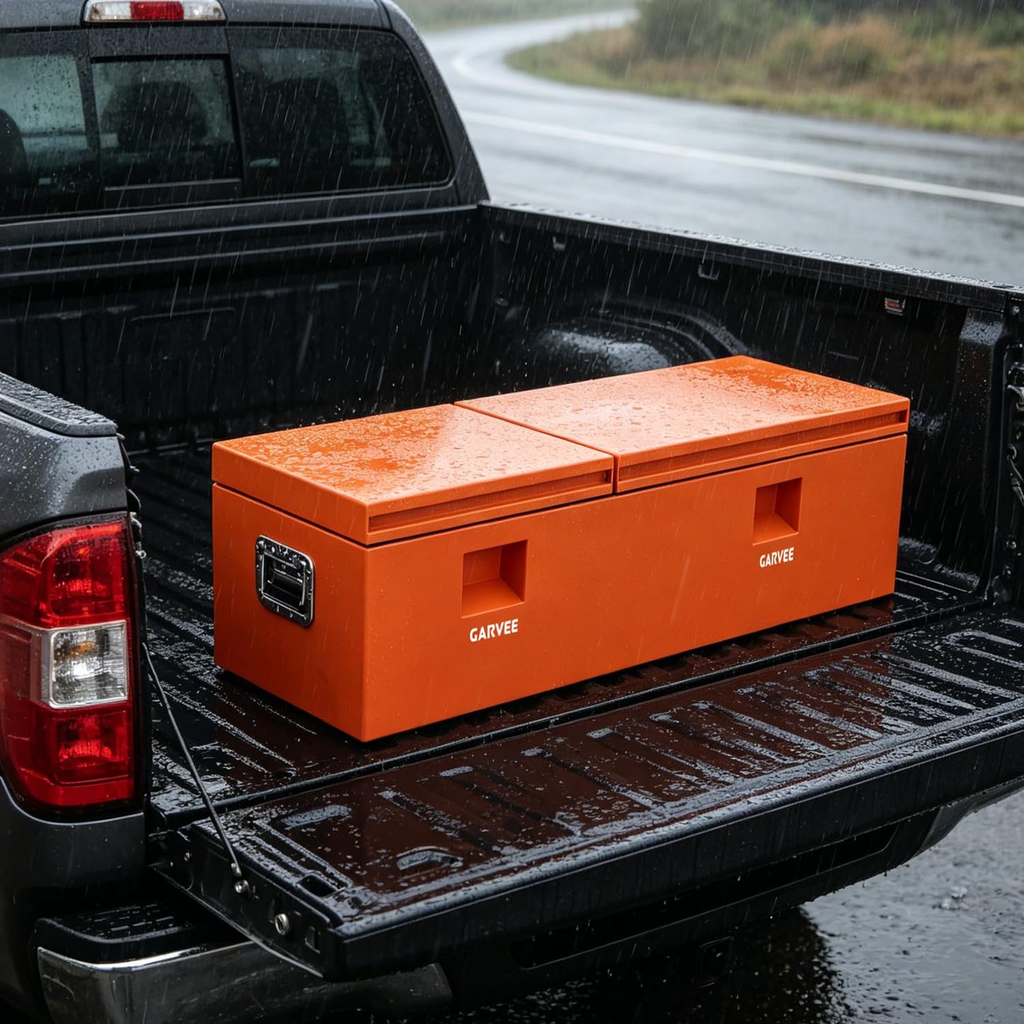 GarveeTech 48 Inch Truck Bed Tool Box, Heavy Duty Steel Truck Tool Box w/t-Handle Latch for Pickup Truck, Utility Tractor, RV, Waterproof Tool Chest for Storage & Organization, 48 × 16× 14 inch