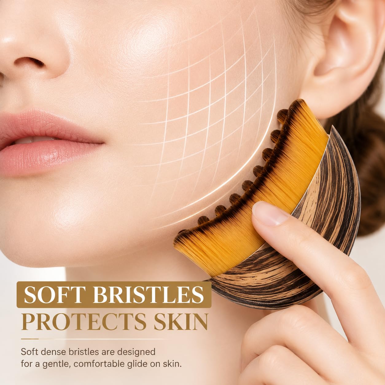 2 Pcs Lymphatic Contour Face Brush, Lymphatic Drainage Brush for Facial Sculpting & Skin Depuffing,Face Brush for Lymphatic Drainage, Soft Bristles,Cover,Sponge & Cleaning Mat, Detox&Lift Massage Tool