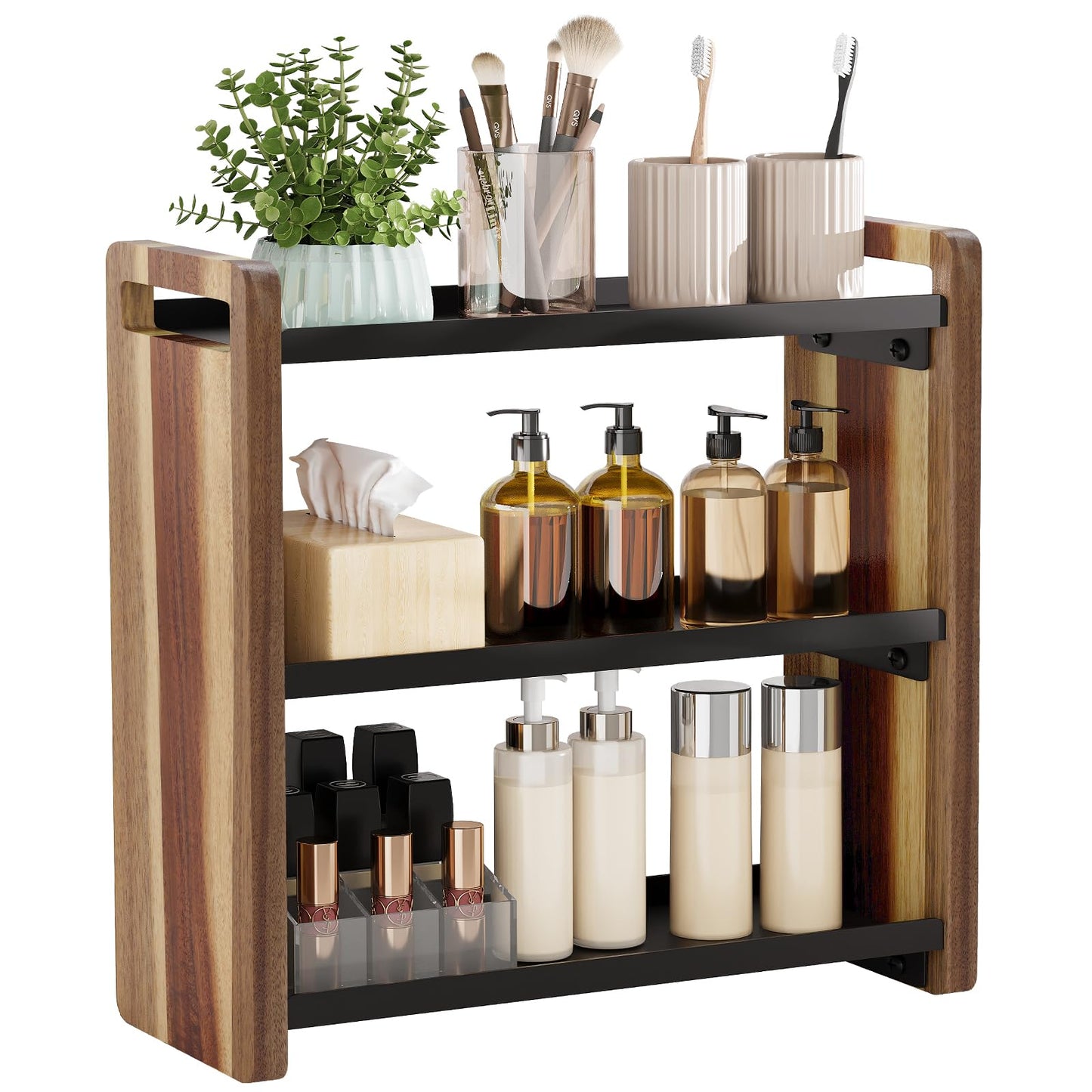 UJQSUN Bathroom Counter Organizer,Bathroom Counter Shelf,Bathroom Organizers,Organizers and Storage,Under Sink Organizer,Cologne Organizer For Men,Cologne Cabinet,Vanity Shelf(Acacia 3 Tier)
