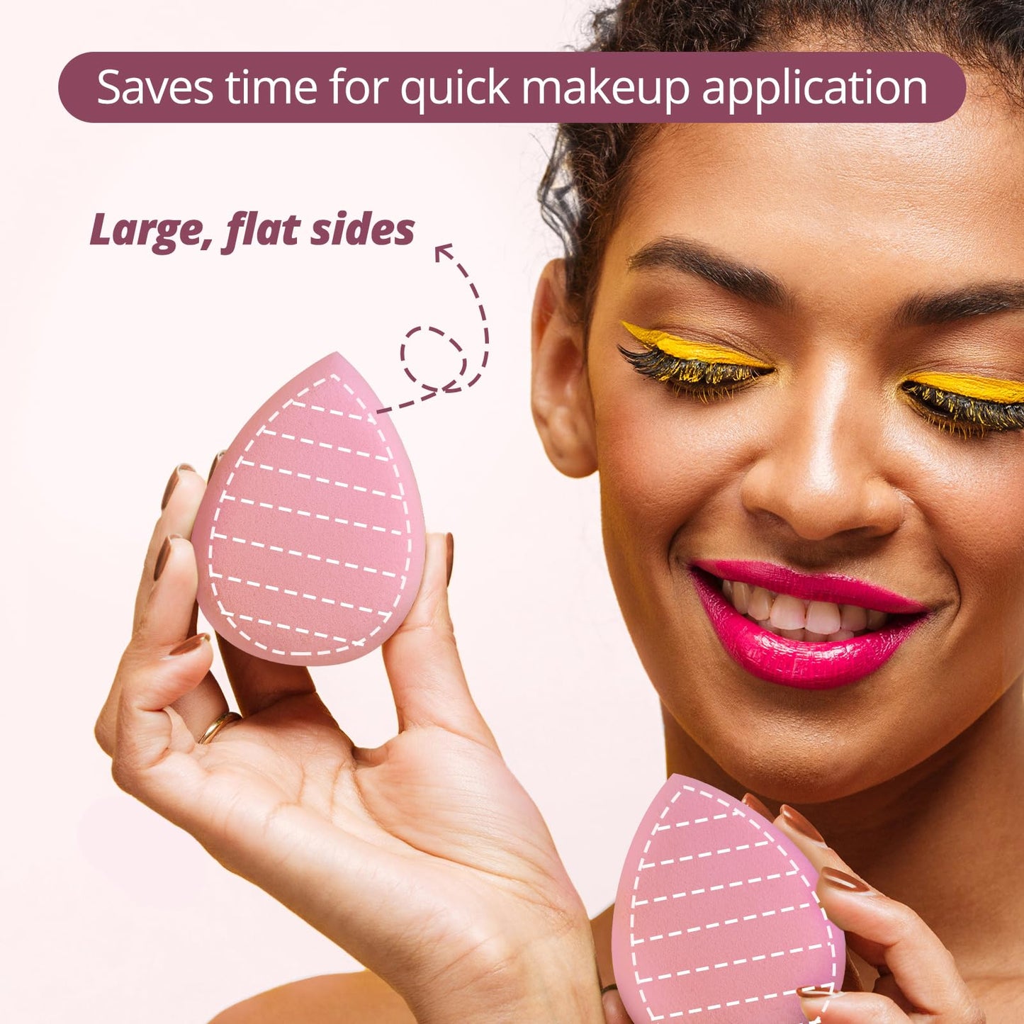 BEAKEY 12pcs Triangle Powder Puffs & Flat Duo Patented Makeup Sponge Set of 2