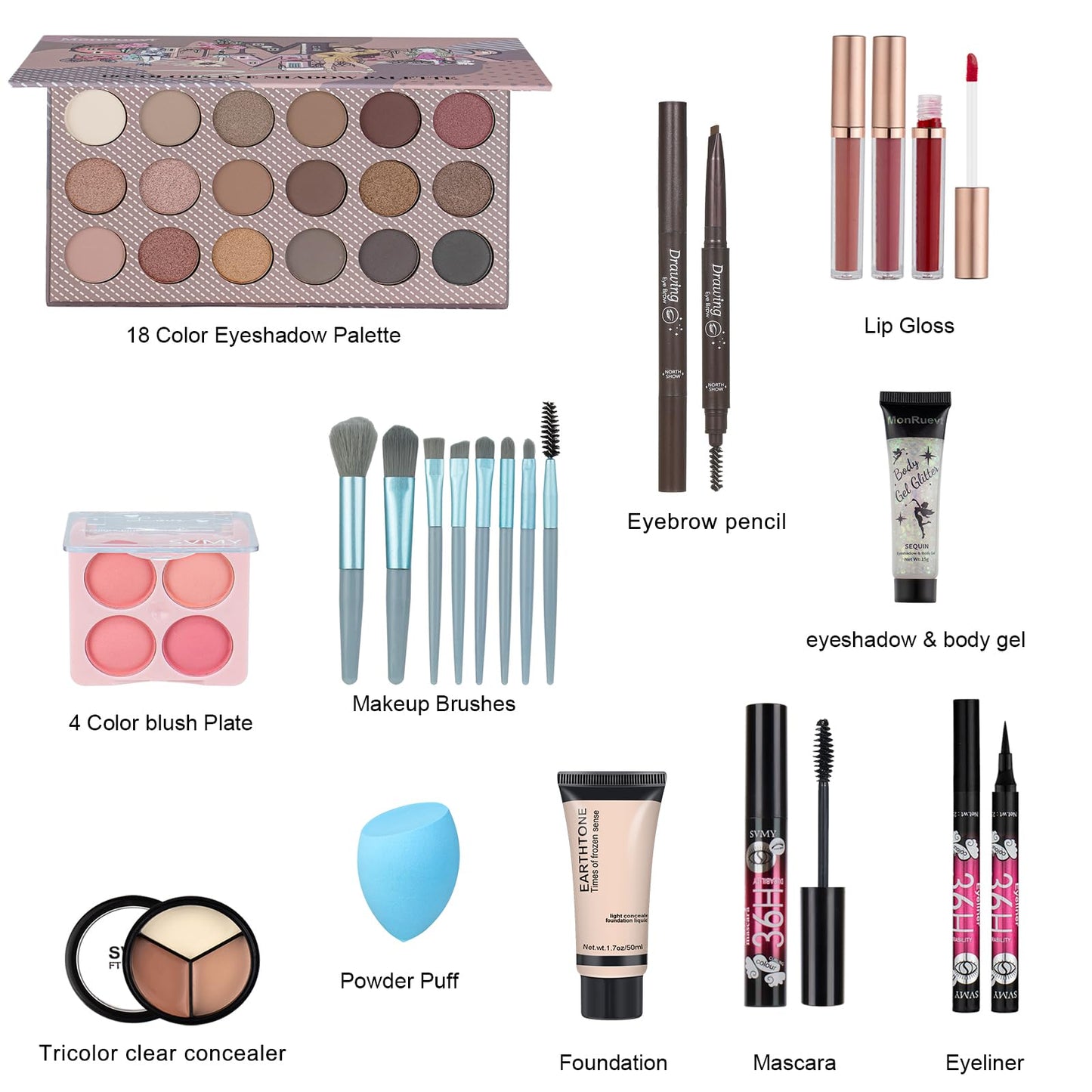 Makeup Set All in One Makeup Kit for Women and Teens Makeup Sets for Women Full Kit Makeup kits for teens Makeup Gift Set for Girls (Blue)