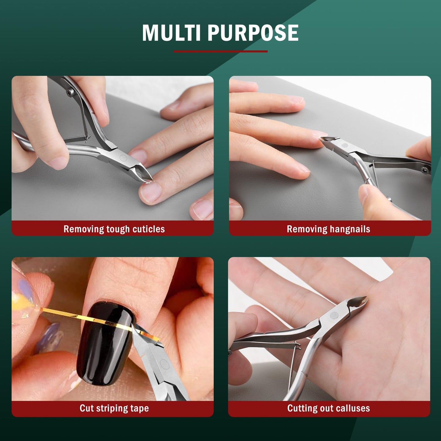 FVION Precision Cuticle Clippers – Professional Cuticle Trimmer and Dead Skin Remover, Sharp Stainless Steel Cuticle Nail Scissors Tool for Manicure and Pedicure - 5mm