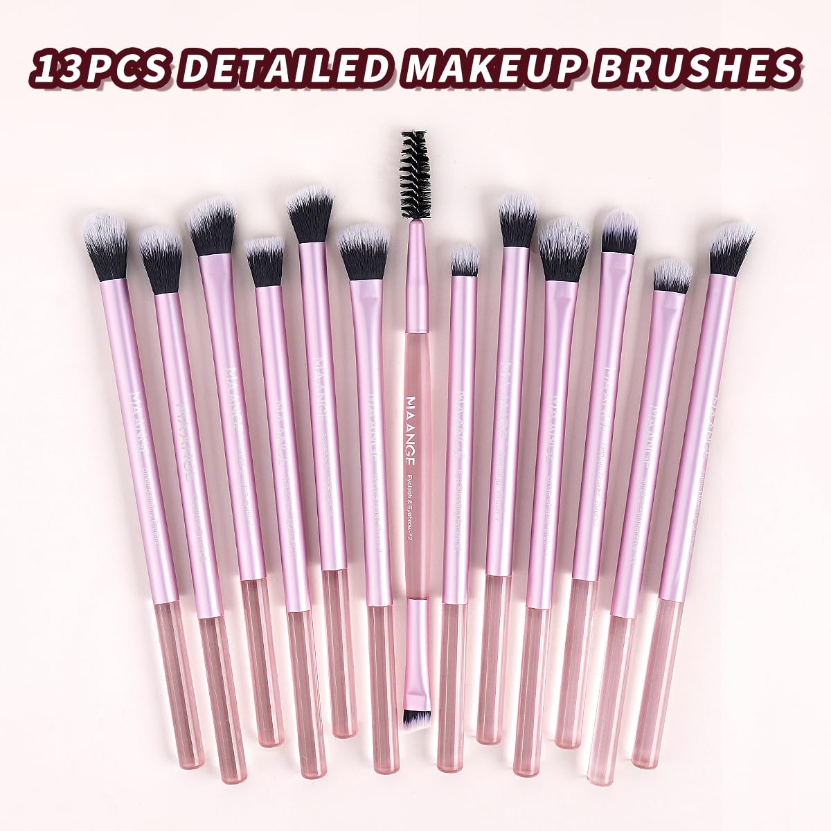 MAANGE 20 Pcs Makeup Brushes with Gift Box, Double-End Multi-functional Makeup Brushes for Blending Liquid Powder Concealer Cream Blush Buffe,Pink