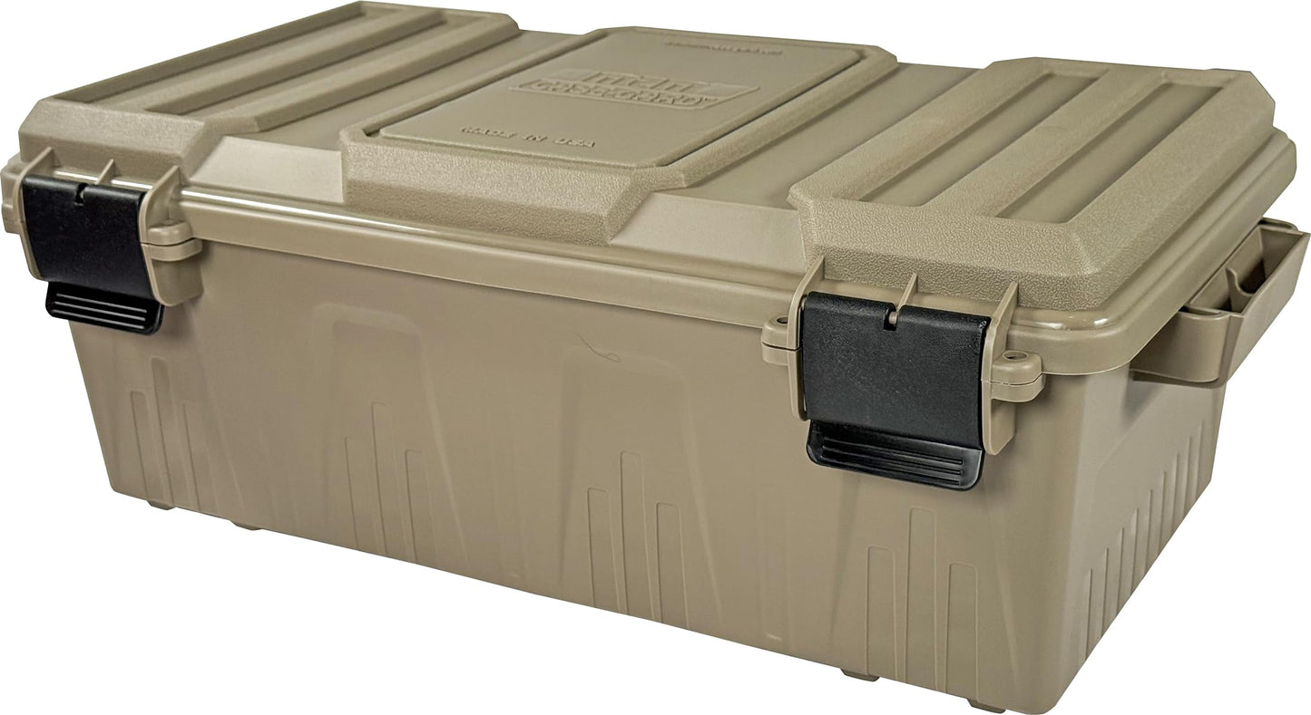 MTM ACDC30 Divided Ammo Crate Utility Box, Outdoor Gear & Tool Storage, Water- Resistant, Stackable, Snap Latch, 21"x11.2"x7.5", USA Made, Dark Earth