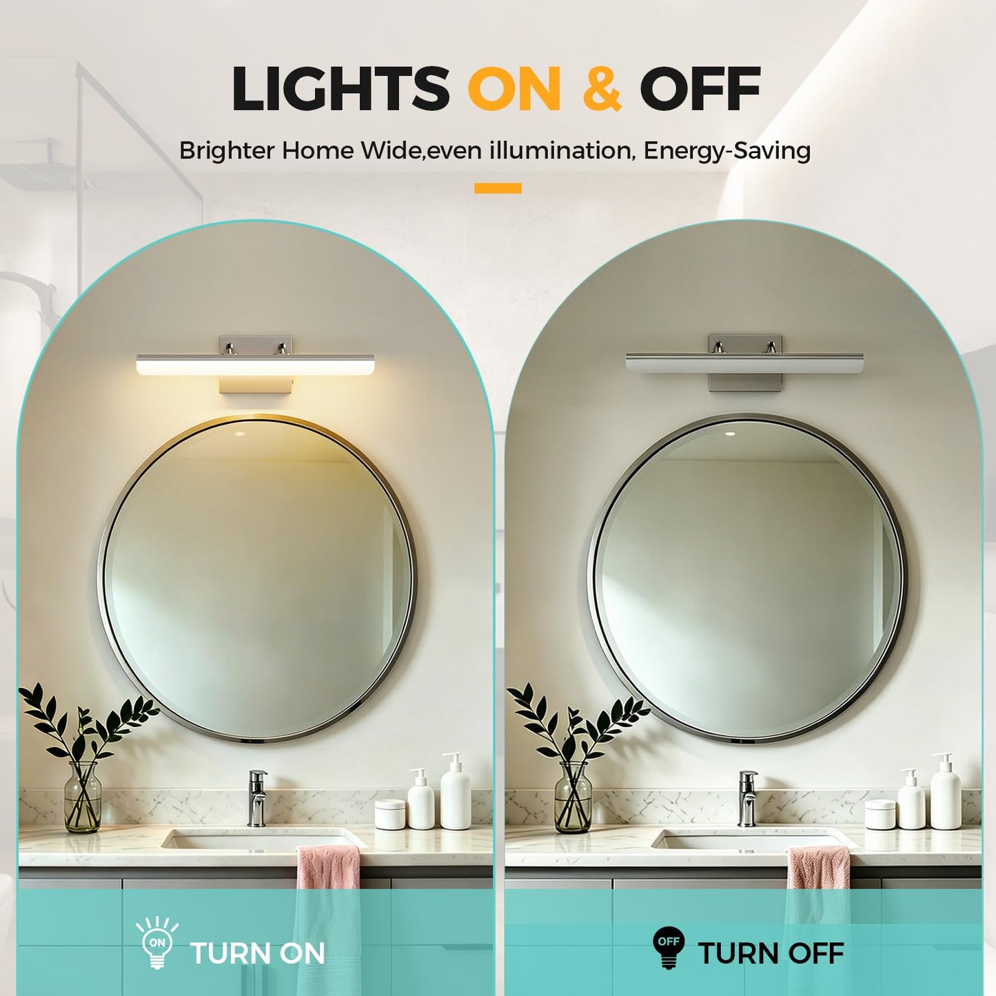 KELIDEN Brushed Nickel Vanity Light, 15.7” Dimmable LED Bathroom Light Bar with 5CCT, Adjustable Angle – Modern Wall Lighting for Bathroom, Powder Room, Bedroom, Apartment, Hotel