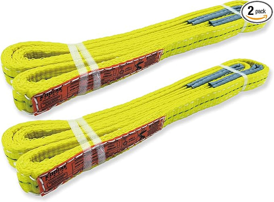 2-Ply Lifting Straps 1”x 4ft Webbing Sling Tree Saver 2Pack Heavy Duty Web Strap Rigging Moving Towing Hoisting Gear KODIAK STRAPS