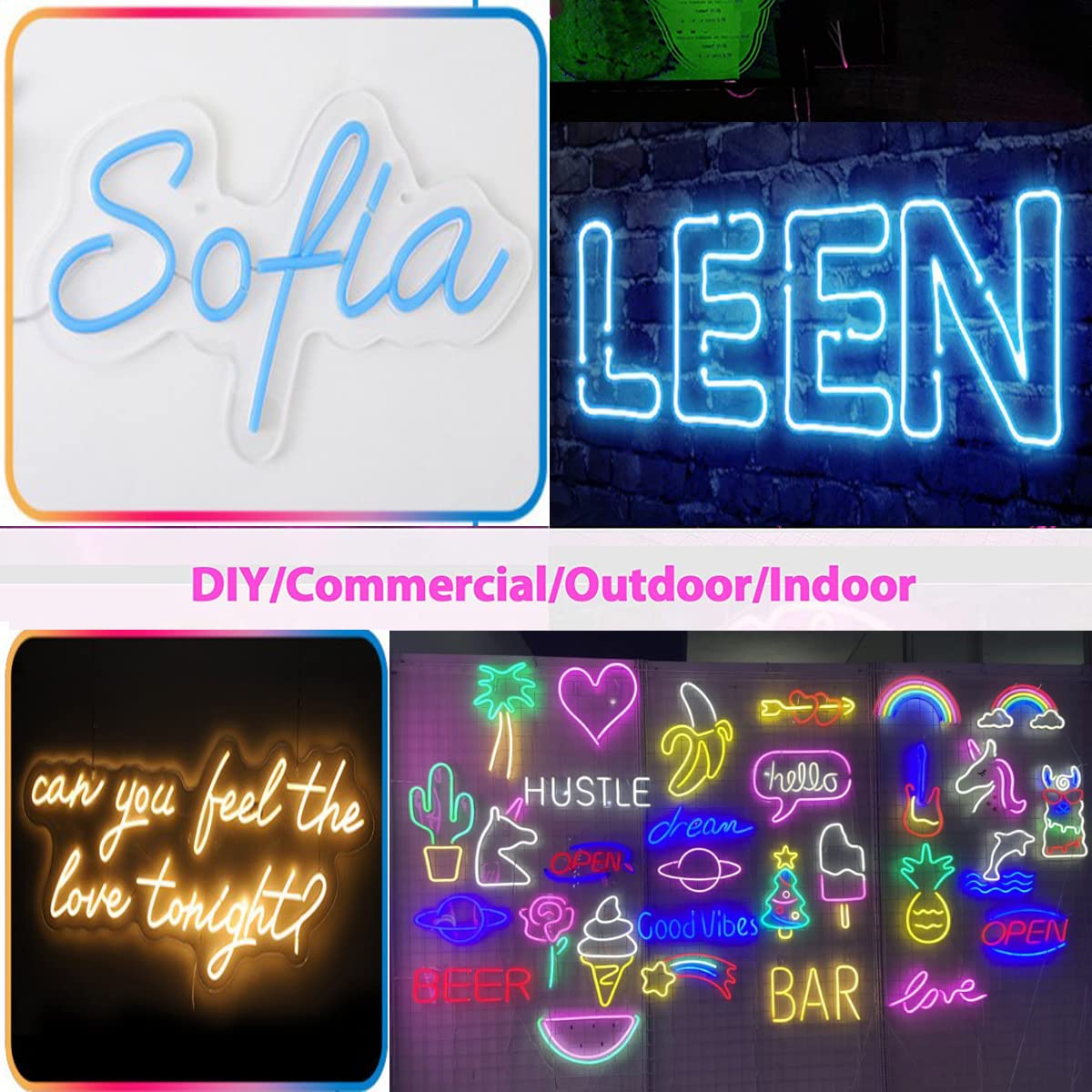 Maxlaxer Pink Neon LED Strip Lights, 16.4ft 12V Waterproof Flexible Light for Indoor/Outdoor Decoration (Includes Power Adapter)