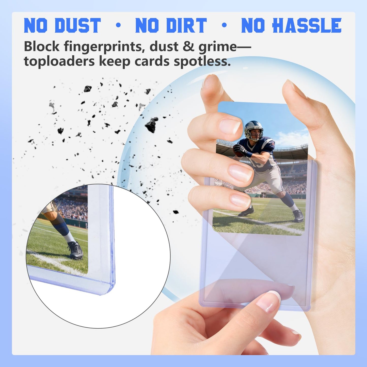 DEDC 20 Top Loader Thick Card Load Holder Storage for Trading Cards Sports Sleeves Hard Plastic 130 Point Protective Toploaders 3"X4" Rigid Memorabilia Collectibles