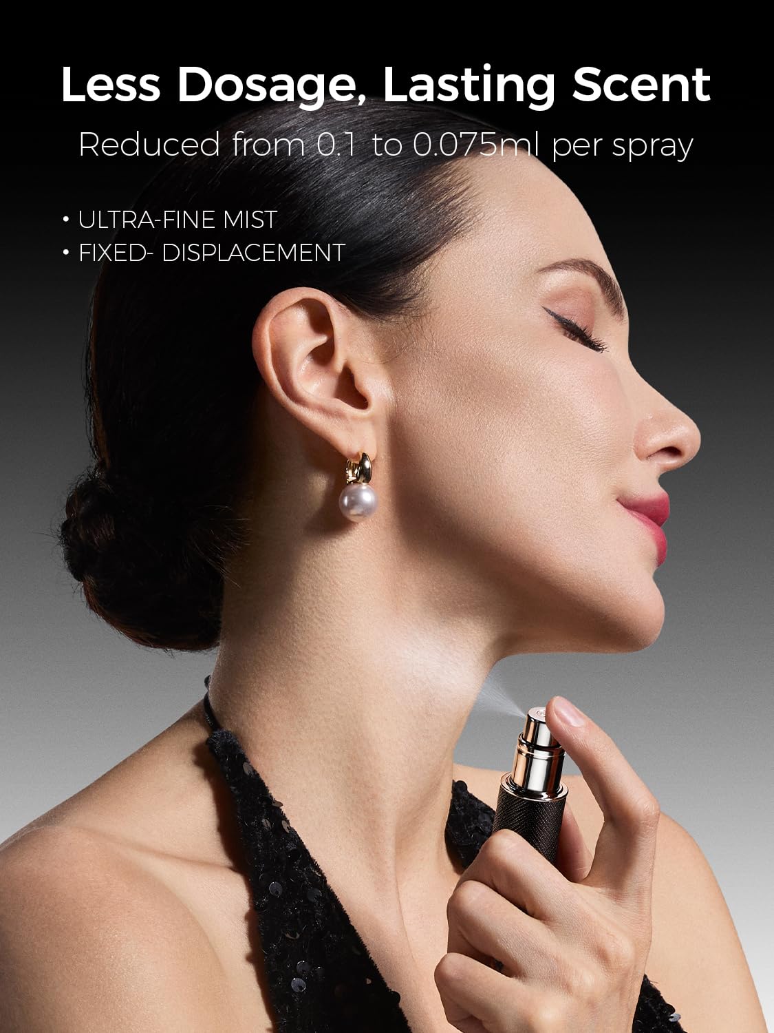 Travalo AQUA Refillable Perfume Atomizer, 5ml Travel Perfume Bottle with Easy Bottom Refill, Leak-Proof Mini Cologne Sprayer, TSA-Approved Pocket Fragrance Spray for Women & Men,1 Piece (Black)