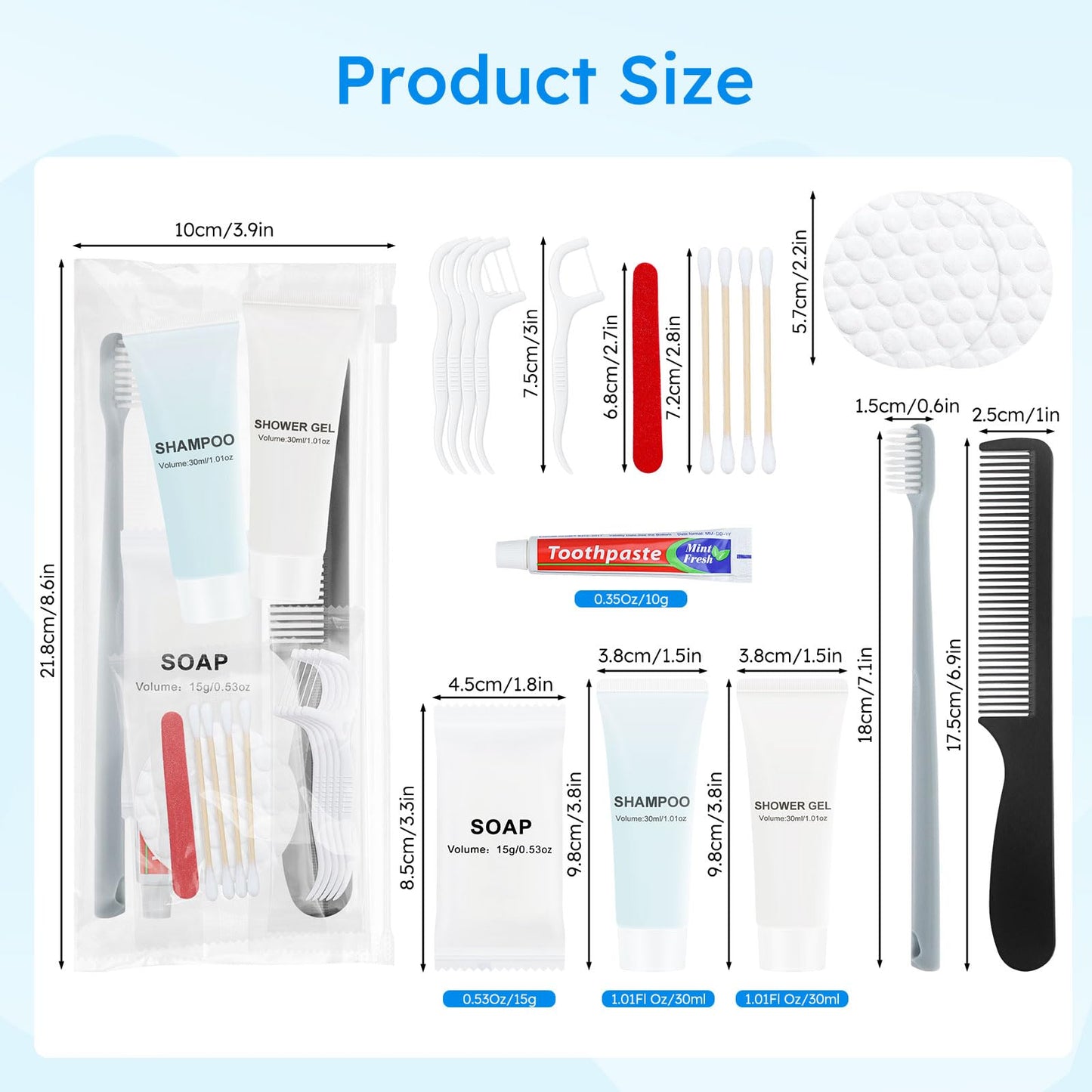 LLHQAMT Hygiene Kits and Bulk Convenience Kits Feature Double-Sealed Individual Packaging. Personal Hygiene Kits are Suitable for Hotels, Camping, Home Use, and Travel (50-Pack)