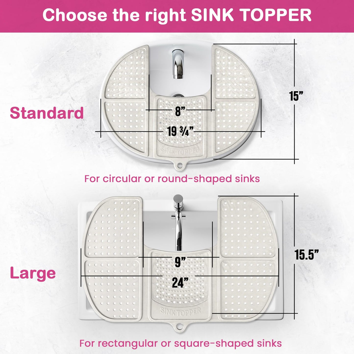 Sink Topper Bathroom Counter Cover & Storage Saver, Foldable Silicone Mat for Hot Tools, Hair Styling & Makeup, Beauty Brush Cleaning Mat, RV Camper Sink Cover & for Small Spaces (Large Green)