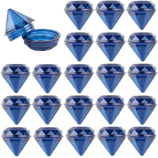 AUEAR, 50 PCS 5 Grams Diamond Shaped Plastic Cosmetic Jars Empty Refillable Box with Lids for Container Decor Makeup, Sample, Jewelry, Lotion, Cream, Lipbalm, Eye shadow, Blue