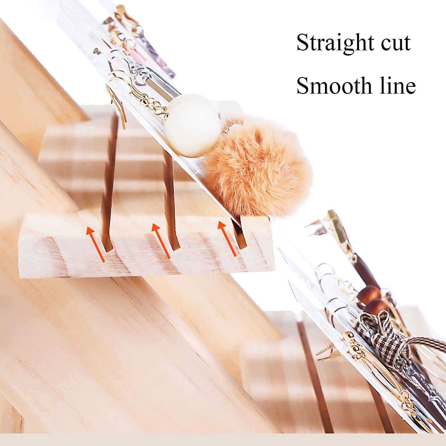 NAJMECHOY Retail Display Riser Earring & Ring Holder Wood Stand Storage Shelf Original