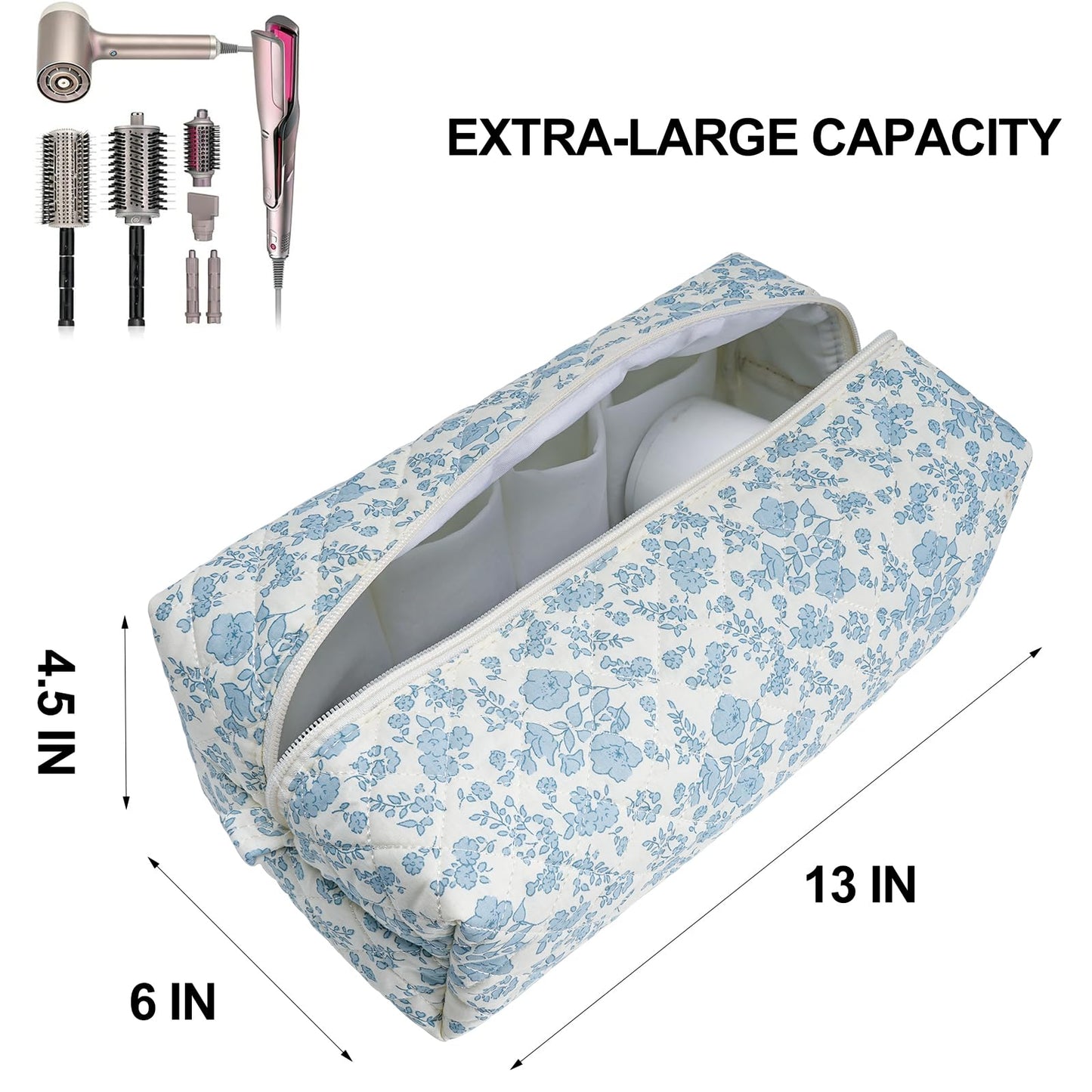 idoltimes Hair Tools Travel Bag, Quilted Hair Tools Organizer Compatible with Dyson Airwrap Styler