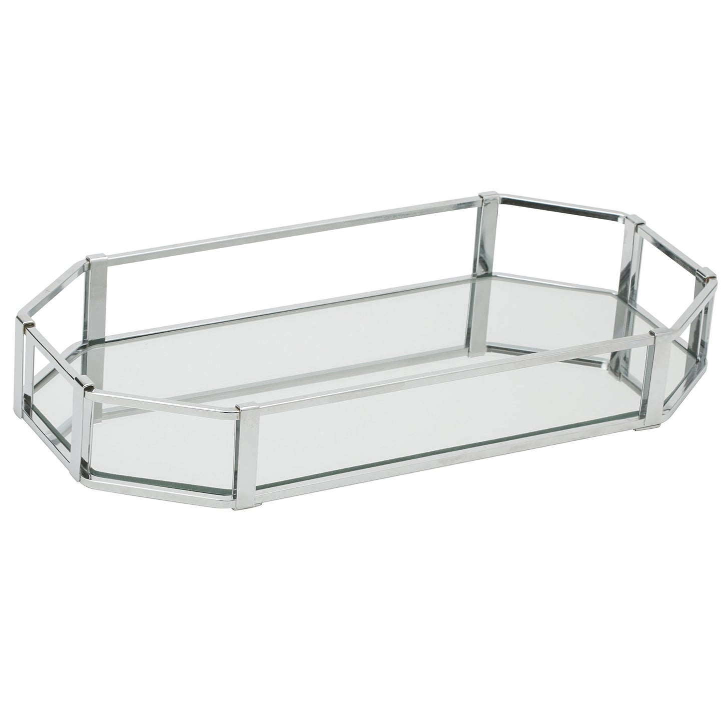 Octangular Design Mirror Vanity Tray