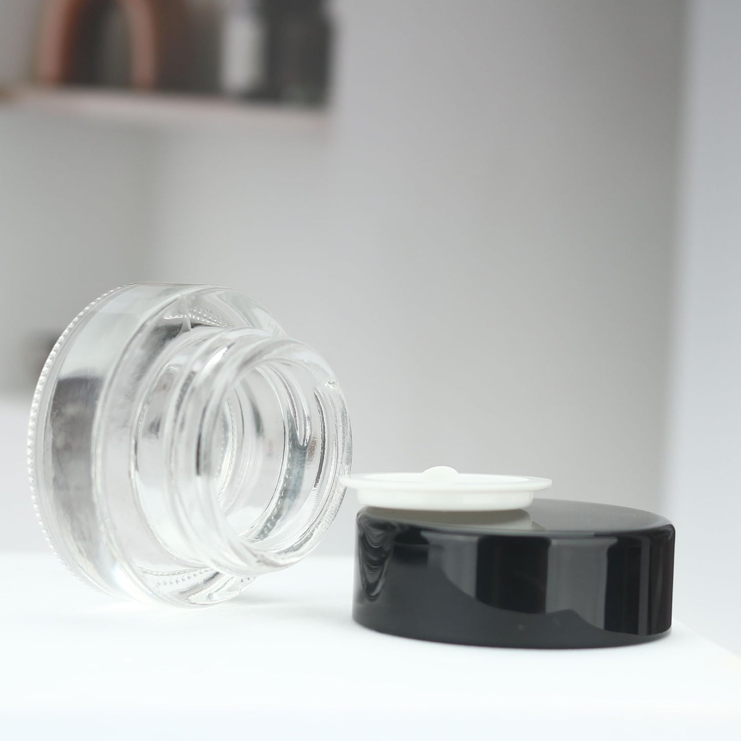 COSIDEA 20 pcs Empty 3G 0.1oz Clear glass jar mini size eye cream jars pot for refill DIY cosmetics ointment
