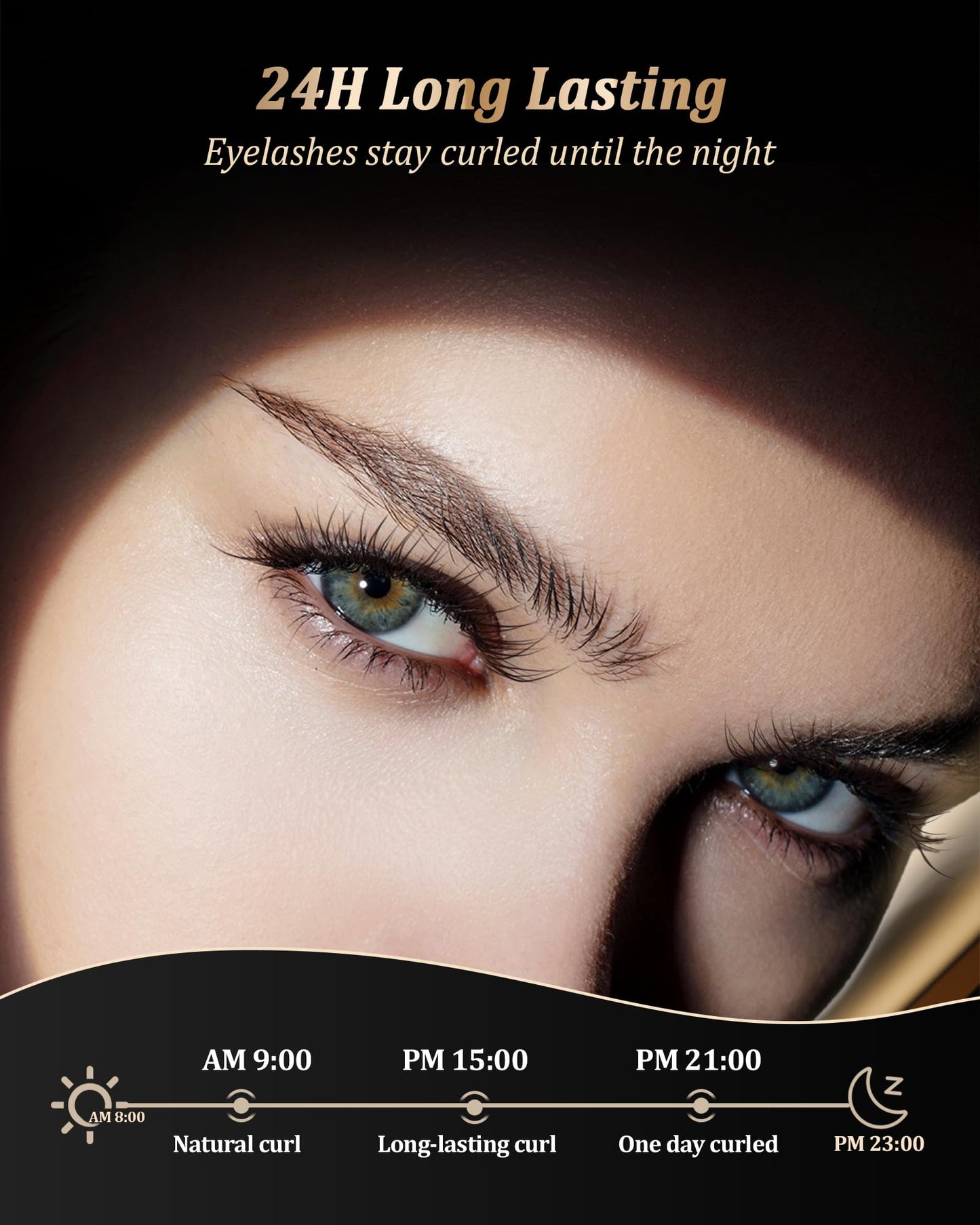 Heated Eyelash Curlers - Eye Lash Curler Heat with Eyelash Comb - Electric Eyelash Curler - Rizador De Pestañasey LED Display 3 Temp Settings USB Charge Natural Curling 24H for Women Makeup Tool Gifts