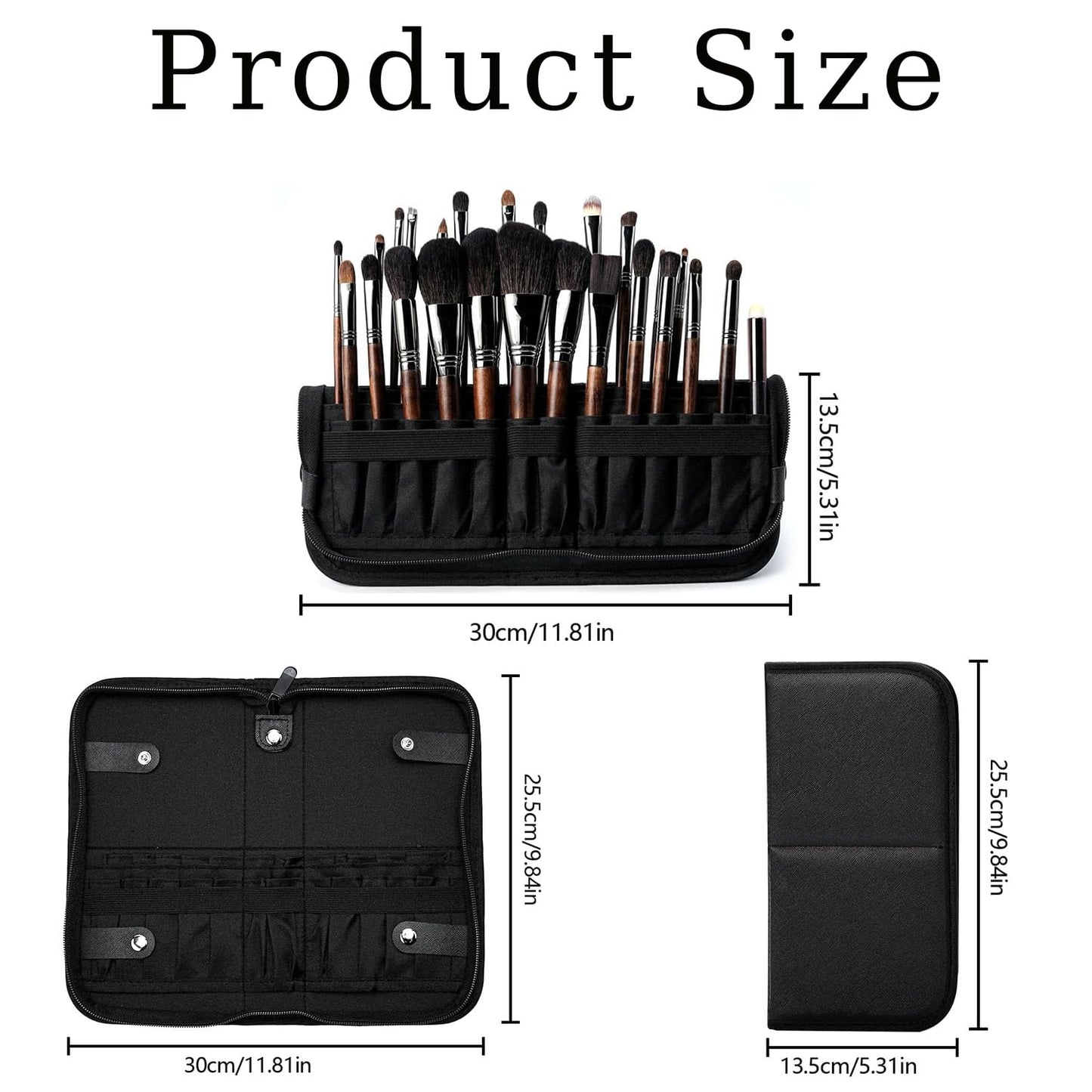 Zisqerts Makeup Brush Holder Waterproof Portable Makeup Brush Organizer Travel Case Stand Up Cosmetic Brush Storage Bag Handheld Makeup Bag for Travel (1 Pcs)