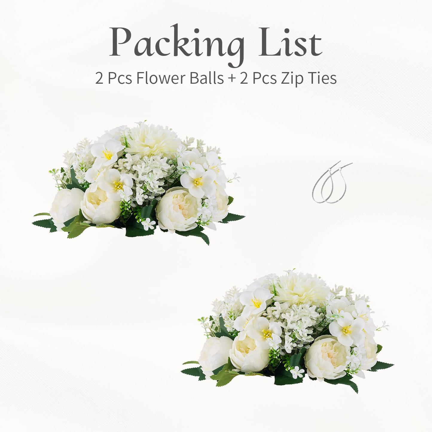Inweder Black Hexagon Pedestal Stands with White Flower Ball for Party