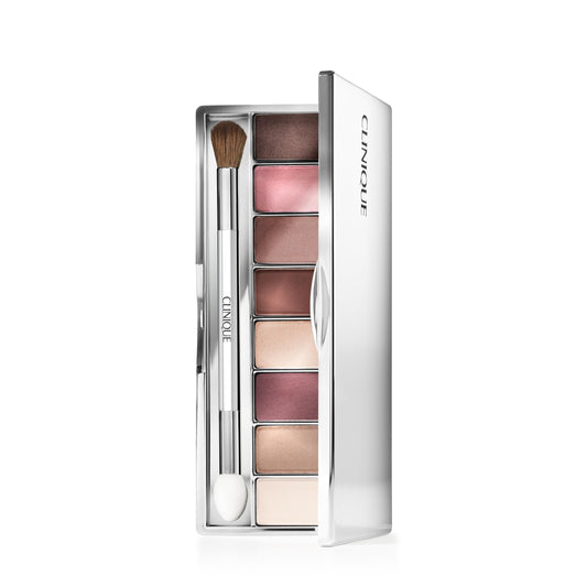 Clinique All About Shadow Eyeshadow Palette Makeup, 8 Silky + Buildable Shades | Safe For Sensitive Eyes, Best of Black Honey, 0.41 Ounce