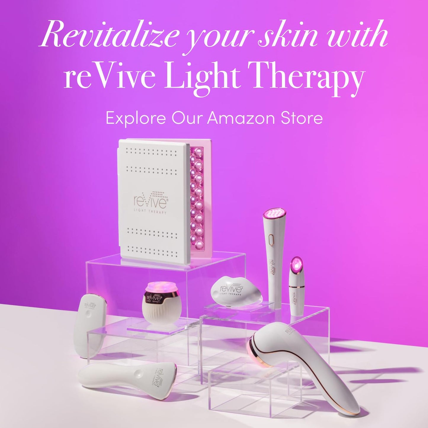 Revive Light Therapy Lux Collection Soniqué Mini, Rechargeable Sonic Face Cleanser Brush with Medical-Grade Blue & Red Light Therapy for Face &Wrinkle Care, Water-Resistant