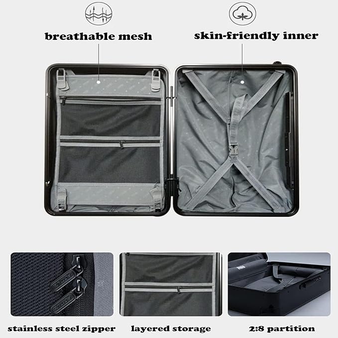 Electric Suitcase That Follows You, Smart Fingerprint Unlock Riding Trolley Case with Mobile Charging, Hardside Luggage Auto Follow, APP Control (C)