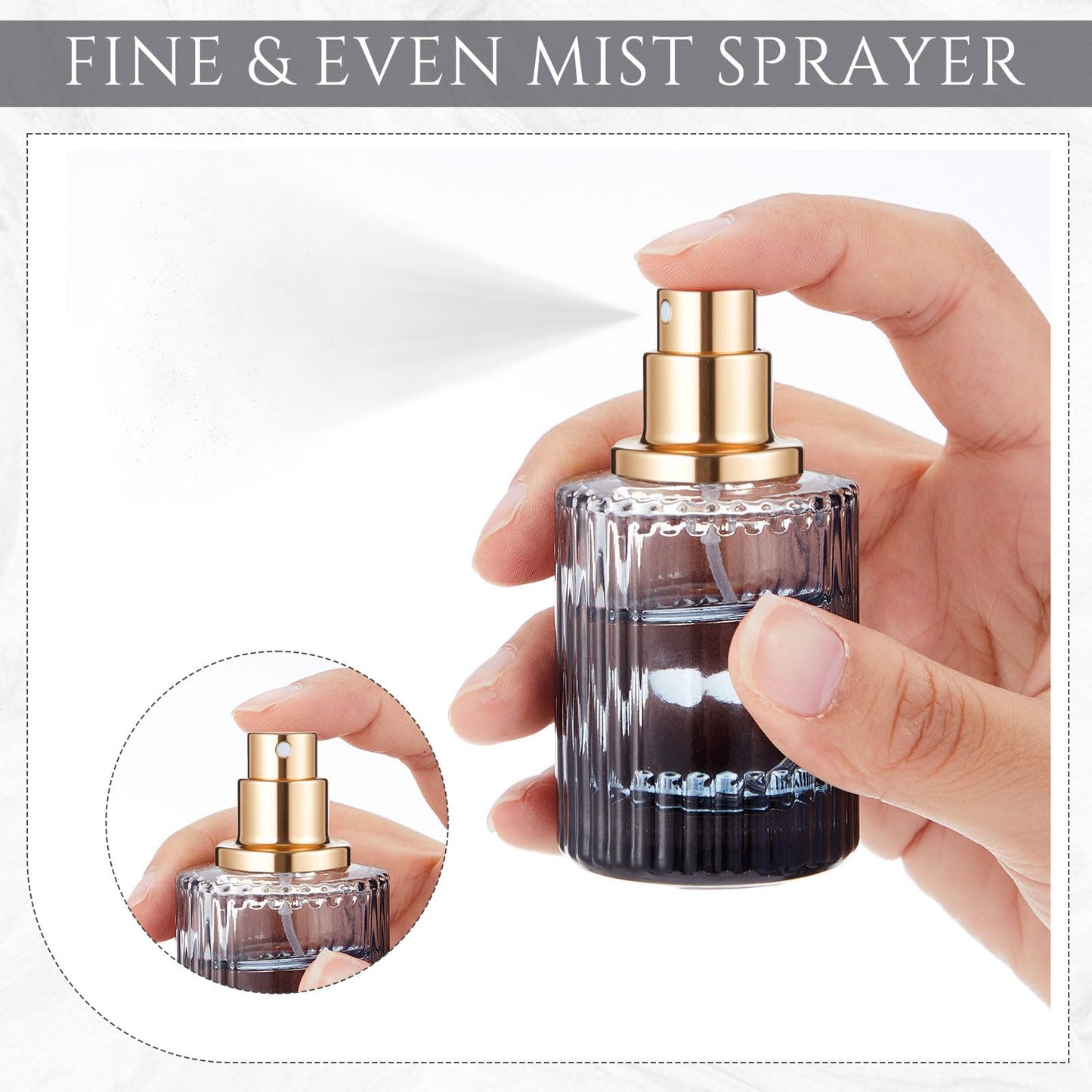 Teenyyou 24 Pcs 30/50/100ml Empty Glass Perfume Bottles Bulk Pack for Perfume Makers Refillable Atomizer Cologne Bottles DIY Vintage Fragrance Packaging Glass Bottling Supplies (Black,50 ml)
