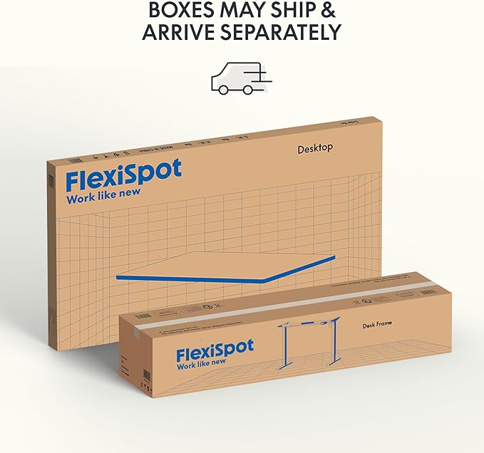FLEXISPOT EN1 One-Piece Standing Desk with 1-Inch Thick Desktop, 48"x24" Electric Height Adjustable Desk for Home Office & Multi-Device Workstations, Gray Wood