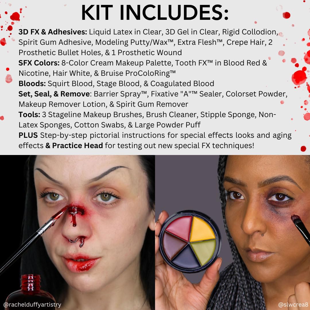 Mehron Makeup Special FX All-Pro Makeup Kit with Practice Head | Complete Professional Stage Kit Includes Practice Head | Special Effects for Theatre, Halloween, & Cosplay | Made in the USA