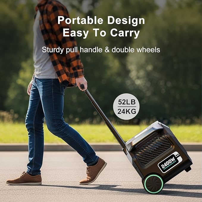 IEE 2400W/2048Wh Solar power station With 400W Solar Panel,P2400 Solar Generator(5000W Peak),1800W Super Fast Charging,APP Control Emergency Power Station for Home, Camping, Power Outages