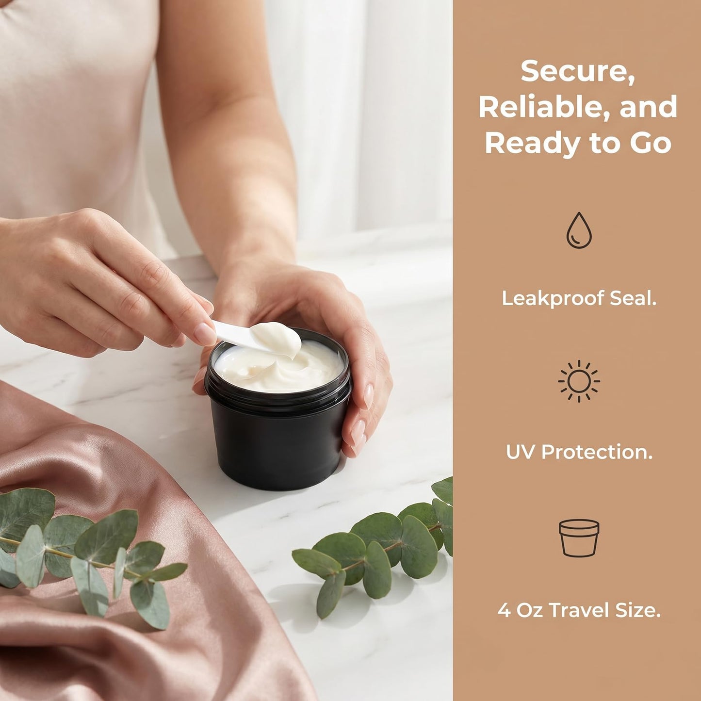 Nicunom 20 Pack Plastic Cosmetic Container Jars, Leakproof 4 Oz Lotion Container Travel Storage Jar Refillable Plastic Jars with Lids for Ointment, Cream, Makeup, Slime, Beauty Product