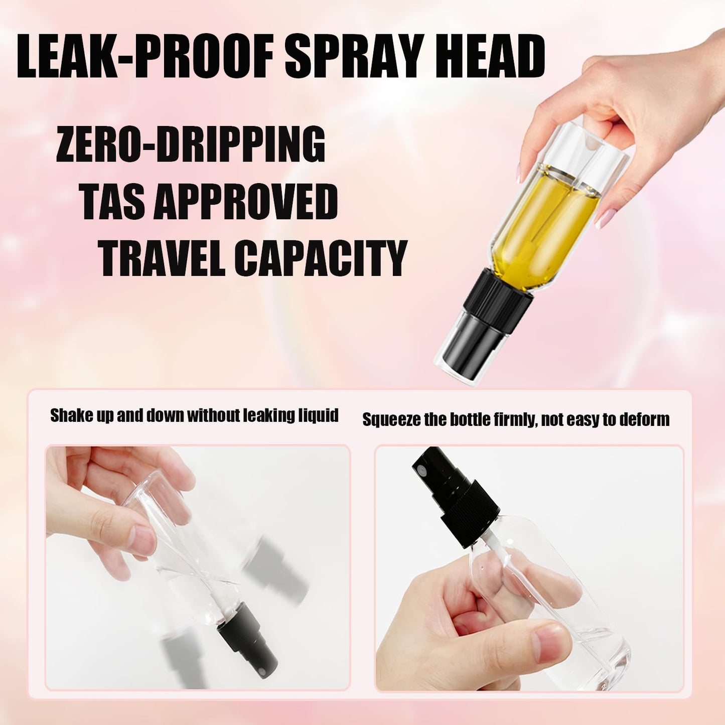 EVANCENT 50Pack 4oz Spray Bottles Plastic, 120ml Small Spray Bottle Bulk Black Fine Mist Sprayer, Portable Empty Refillable Containers Cosmetic Bottles for Plants, Cleaning, Misting & Skin Care
