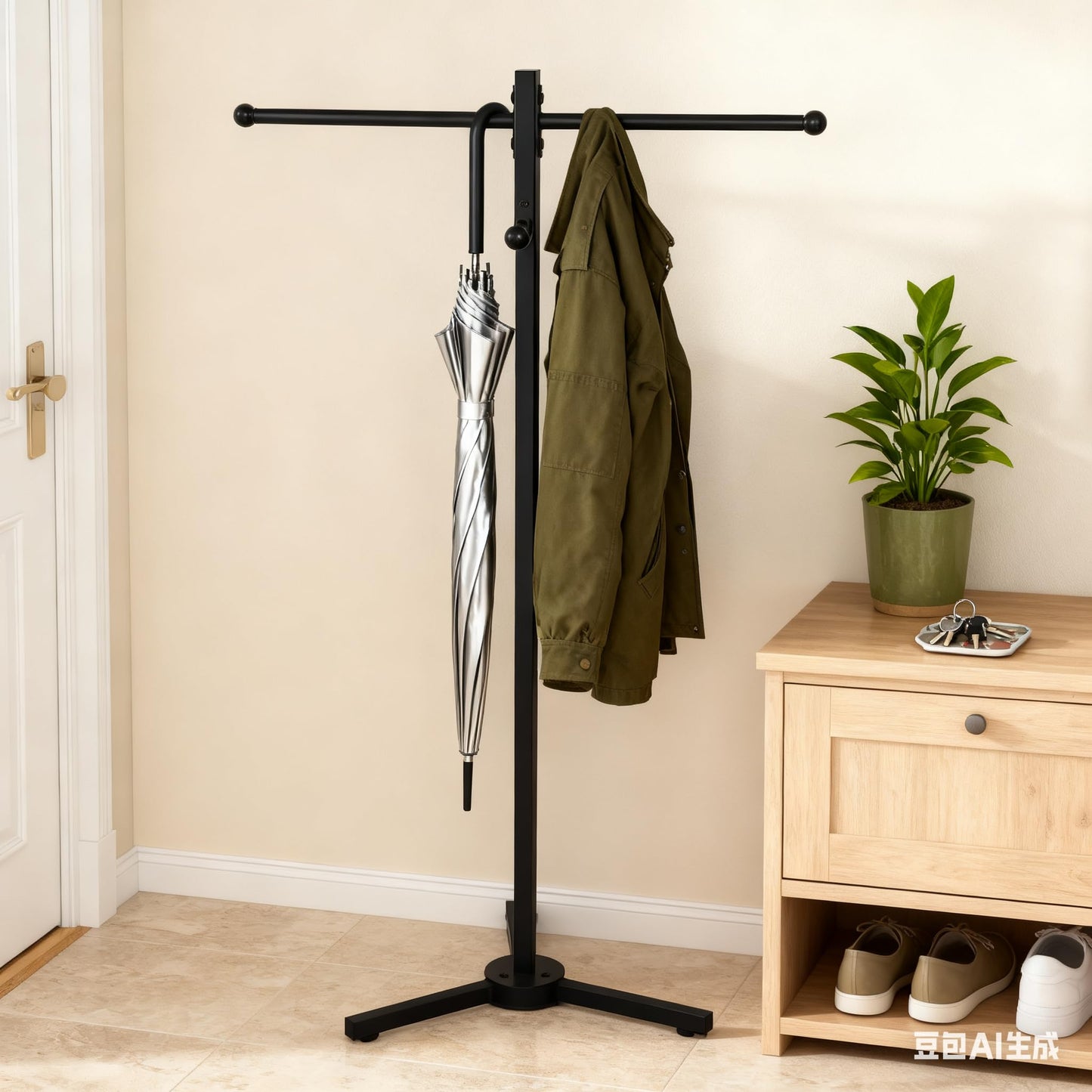 LOFIR Shopping Bag Rack, Tote Rack， Arms for Stores, Supermarkets, Market Stalls, Ideal for Bag Display & Merchandising, Entryway&Coat Rack Plant Stand