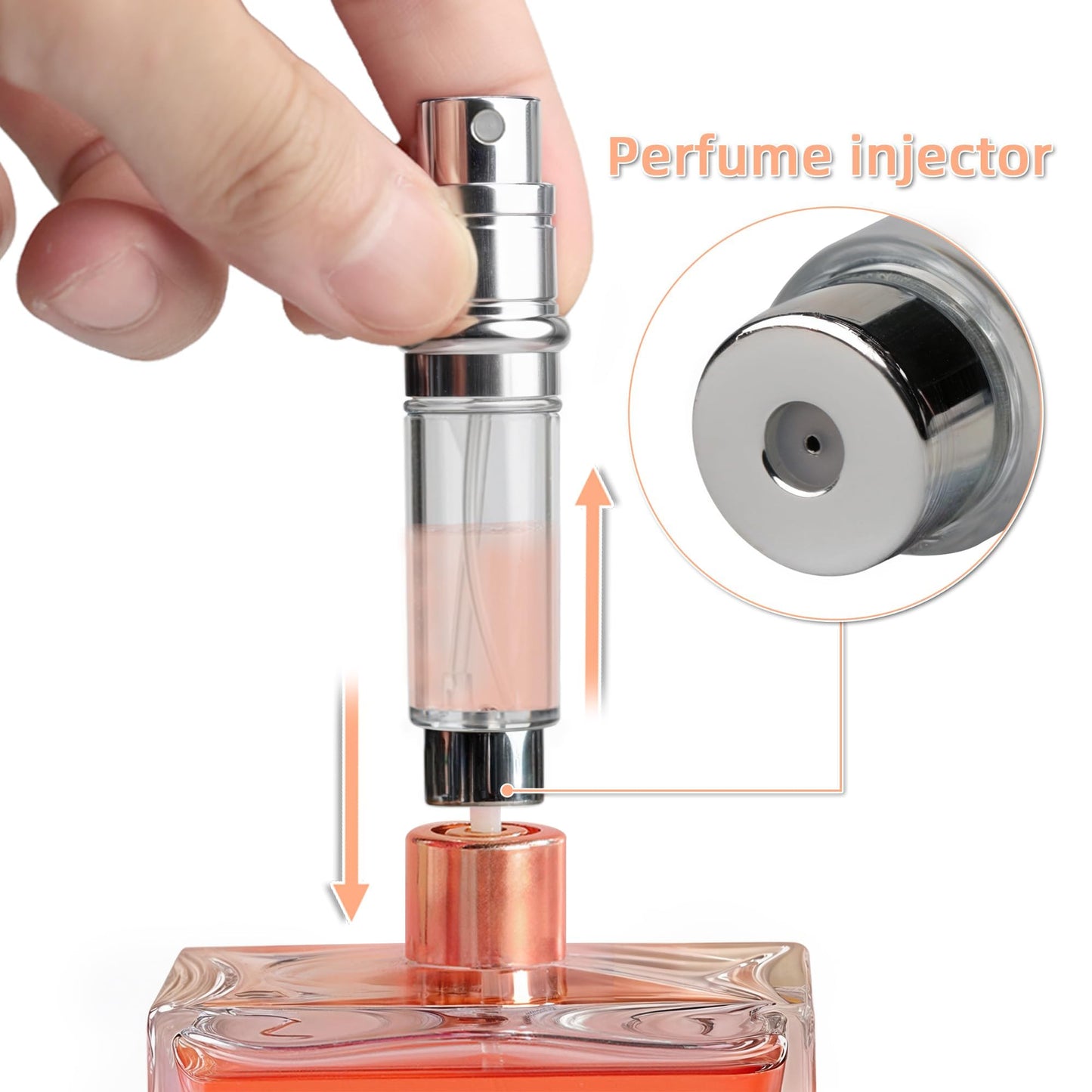 muilsae AF01DB Leather Perfume atomiser, 5ml Bottom Fill Travel Perfume Bottle, Refillable Perfume Dispenser for Women & Men (Deep Blue 5ml)