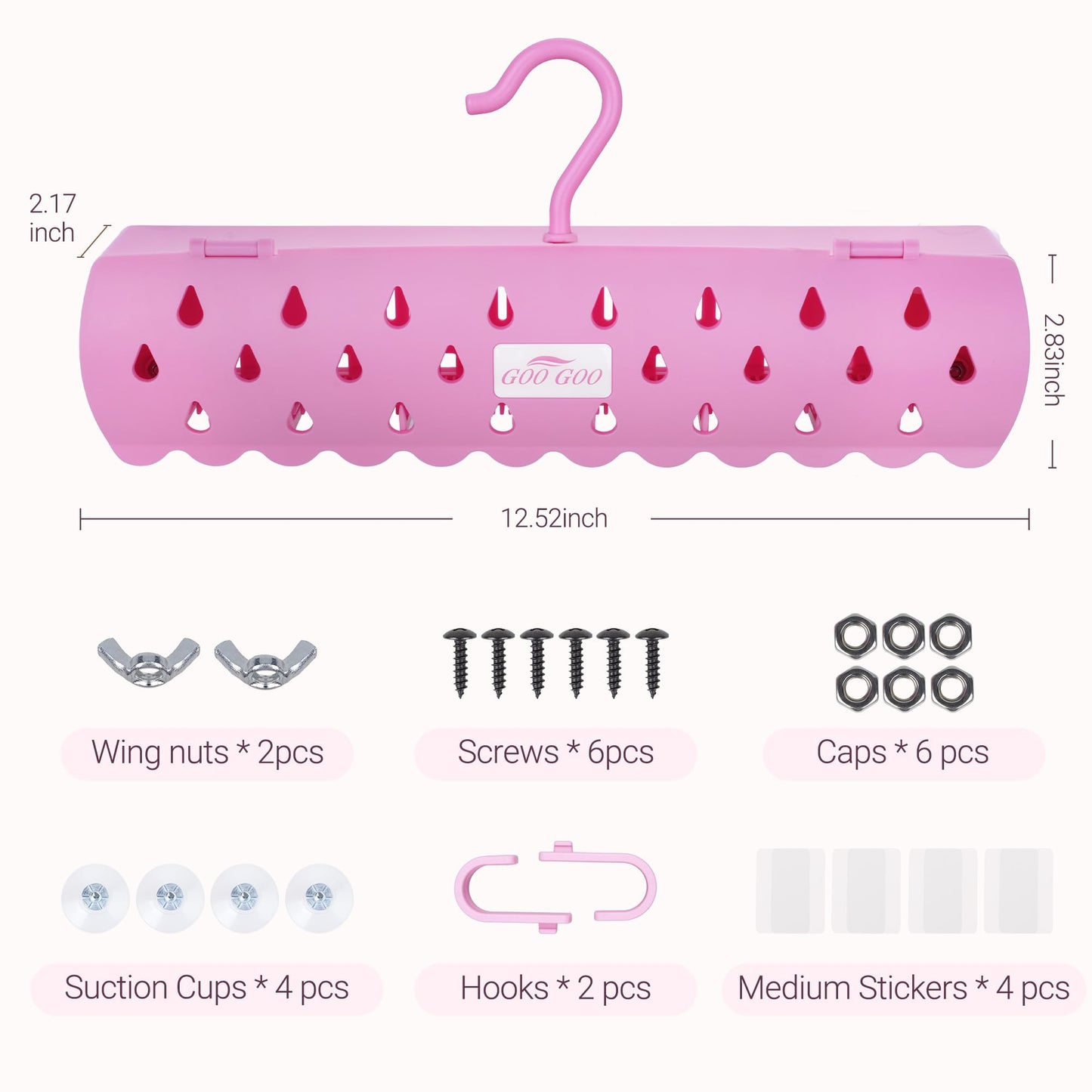 GOOGOO Hair Extension Holder Stand for Styling, 5 Installation Modes With Tool, Pink Hair Extension Holder Designed to Securely Hold Your Extensions for Washing, Styling, Packing and Storing