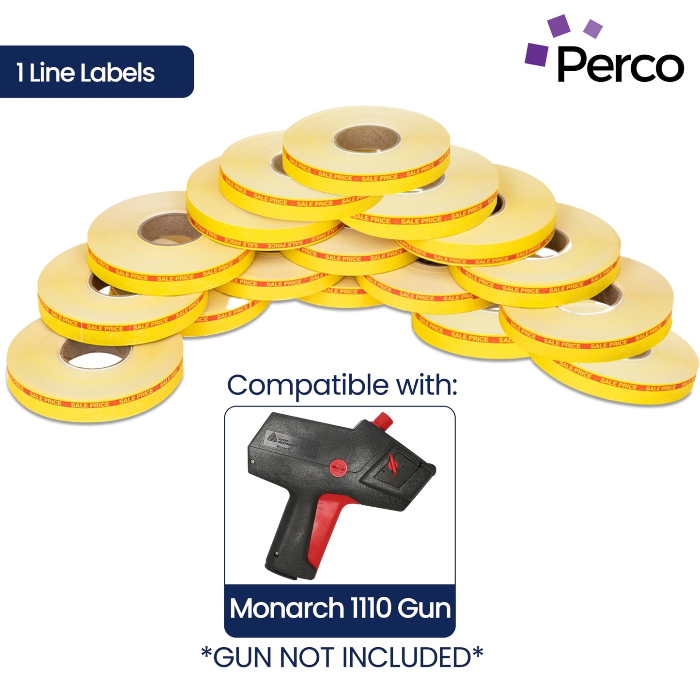 Monarch 1110 Sale Price Labels — Red Reverse Print on Yellow Labels — 1 Sleeve, 16 Rolls, 17,000 Labels for Retail Displays, Featured Merchandise, Product Marking & Store Organization — Made in USA