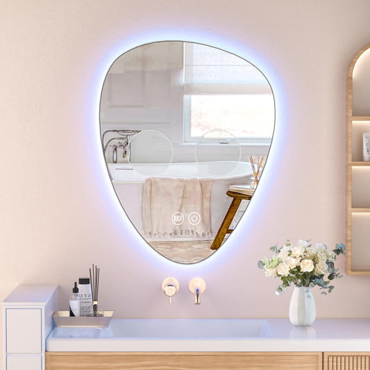 HOMEMORE Smart Bathroom Mirrors for Over Sink Bar Restroom Mirror Espejos para Baños Adjustable 3X and 5X Magnifying Glass Suitable for Bathroom Environments