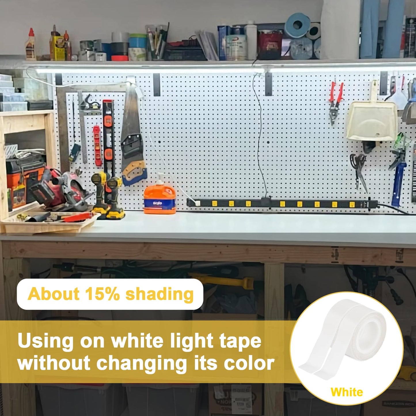 Light Soften Tape 2 PCS 0.78inx32.8ft LED Light Strip Masking Tape for Slightly Diffuser Light,White