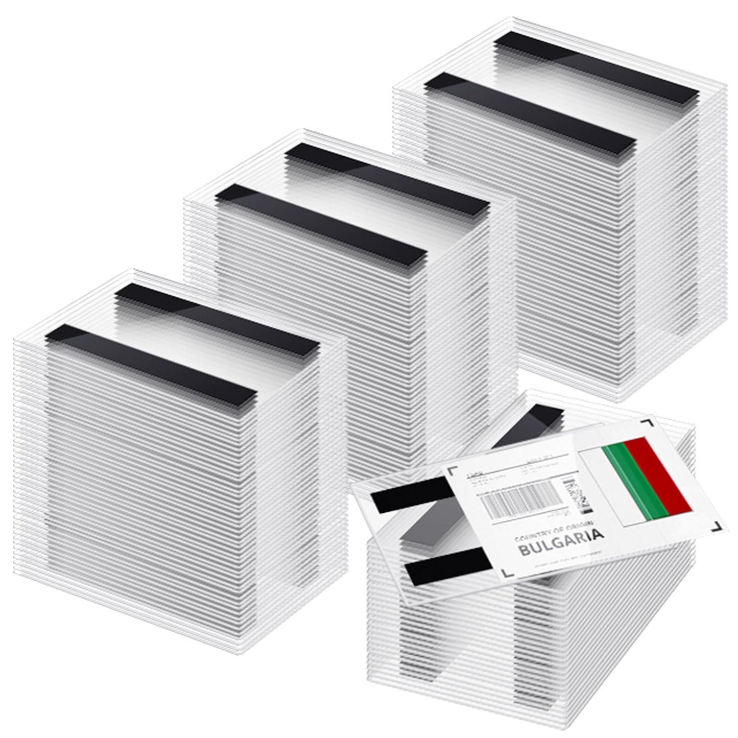 Ctosree 200 Pcs Magnetic Label Holder 5.5 x 3.5 Inches Pallet Rack Sign Holder Clear Plastic Protectors Magnetic Data Card Holders File Cabinet Labels for Metal Racks and Shelves Window