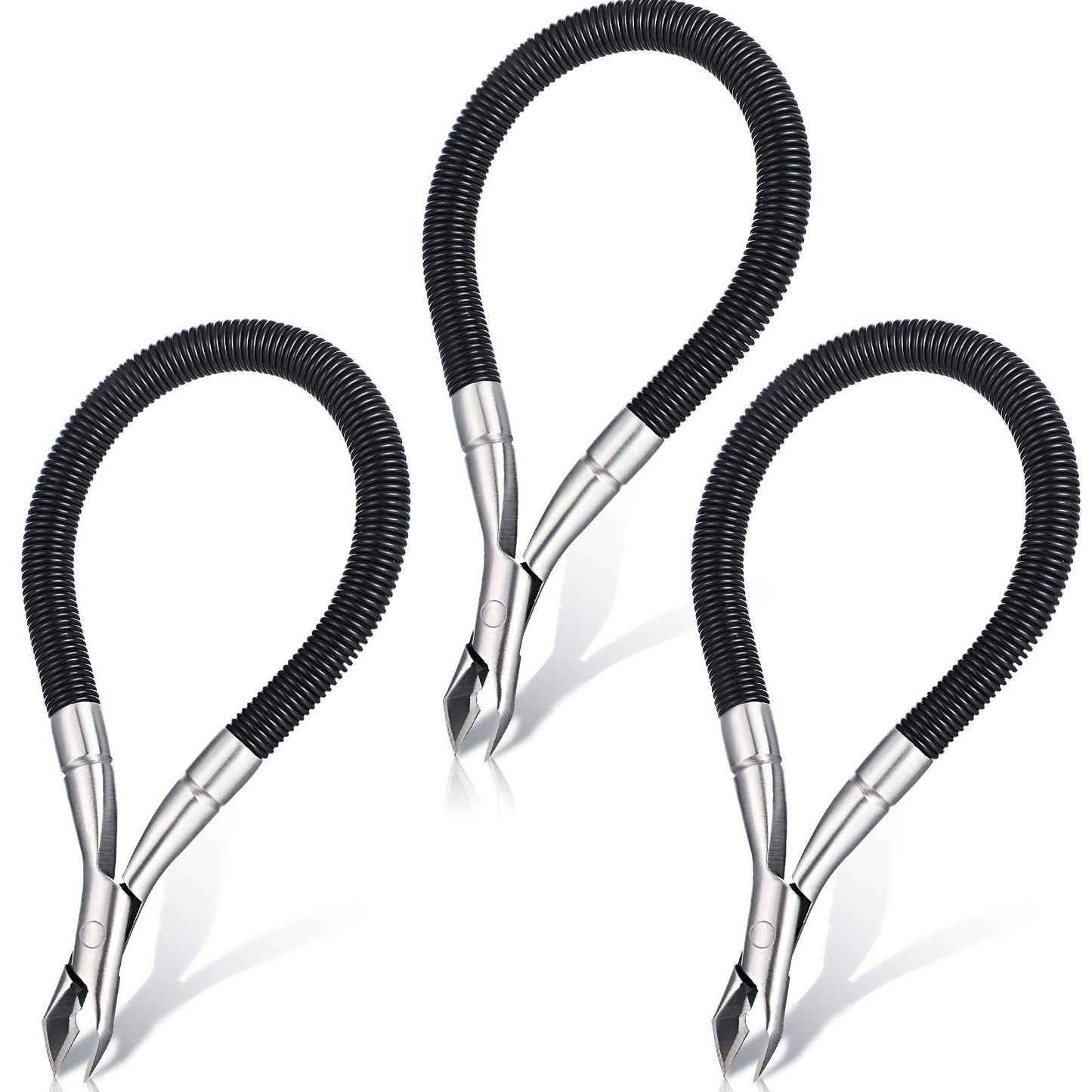 3 Pieces Spring Cuticle Trimmer, Spiral Shear Dead Skin Remover Nipper Easy to Remove Pedicure Manicure Tools for Nails