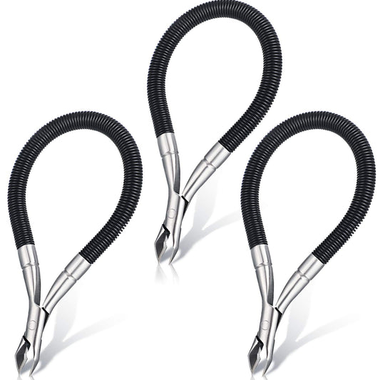 3 Pieces Spring Cuticle Trimmer, Spiral Shear Dead Skin Remover Nipper Easy to Remove Pedicure Manicure Tools for Nails