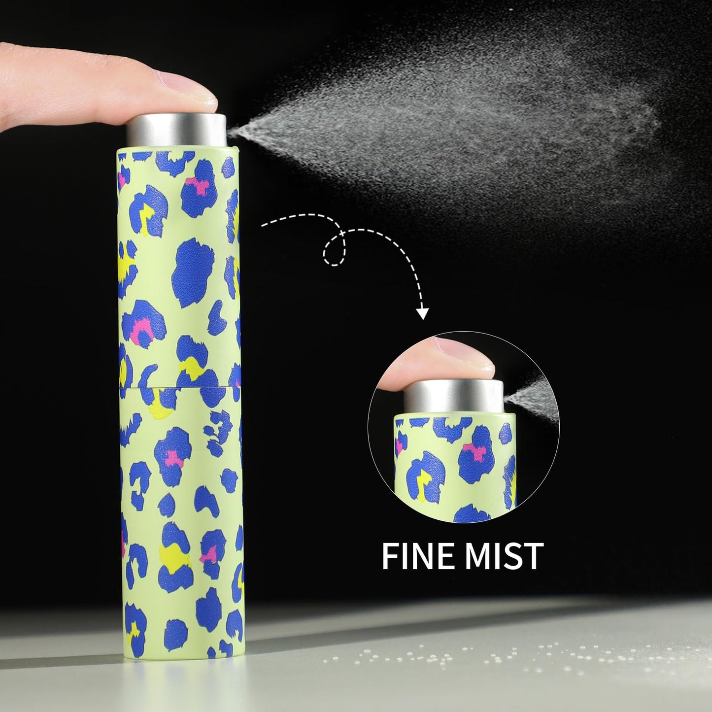 5Pcs 8ml Refillable Perfume Atomizer Bottle Set, Leak-Proof Portable Mini Perfume Spray Bottles with Funnel & Dropper, Leopard Print Travel Perfume Atomizer for Perfume, Cologne, Essential Oils