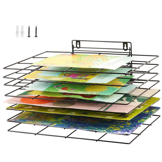Lzttyee Art Drying Rack for Classroom Paint Drying Rack Small Art Drying Rack Wall Art Storage Rack with 8 Removable Shelves for Classrooms and Art Studios (Black, 8 Shelves)