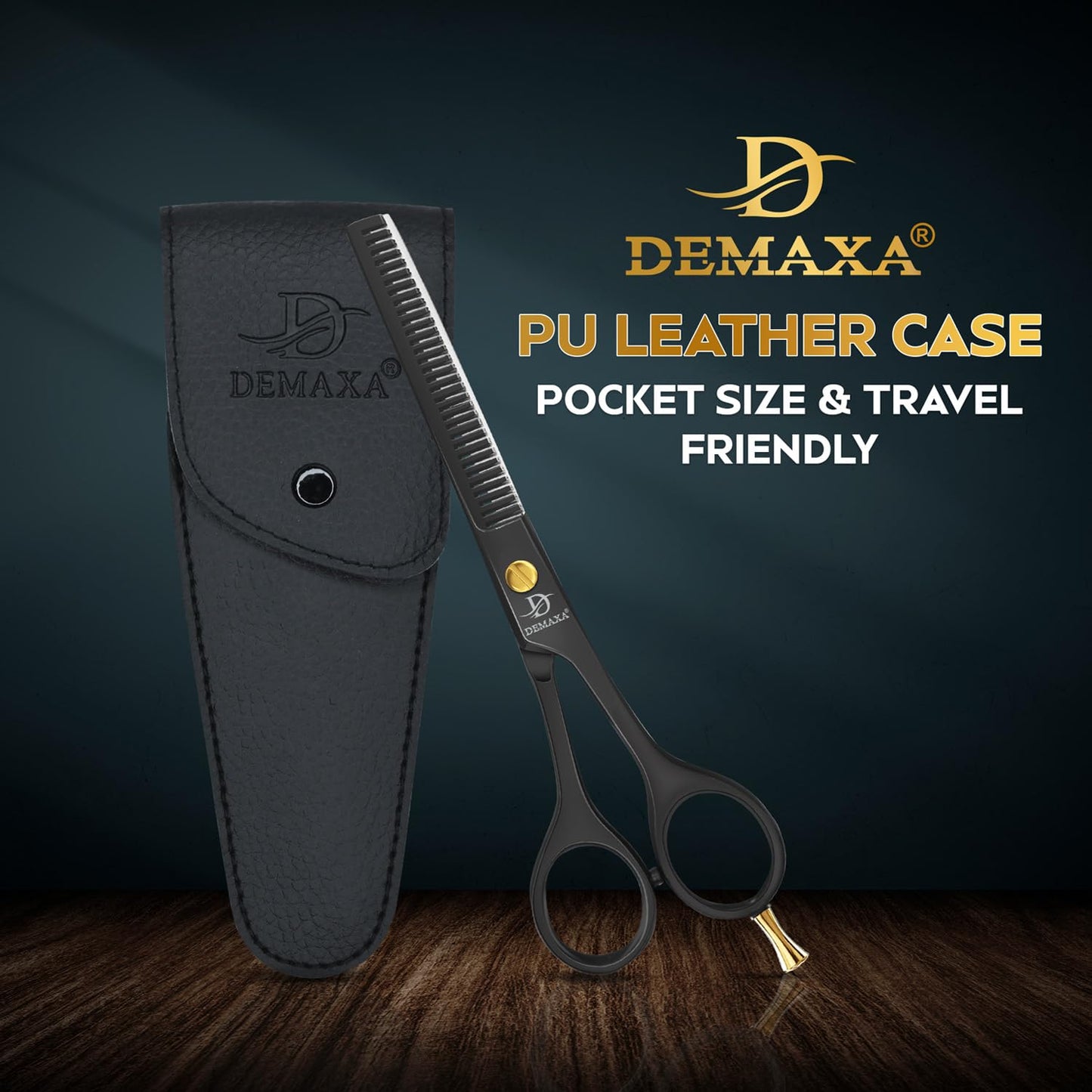 Thinning Shears for Hair Cutting - DEMAXA Hair Thinning Scissors Professional Barber’s Texturizing Shears for Salon & Home Use - 6.5-inch Black High Carbon Stainless Steel Thinning Sheers