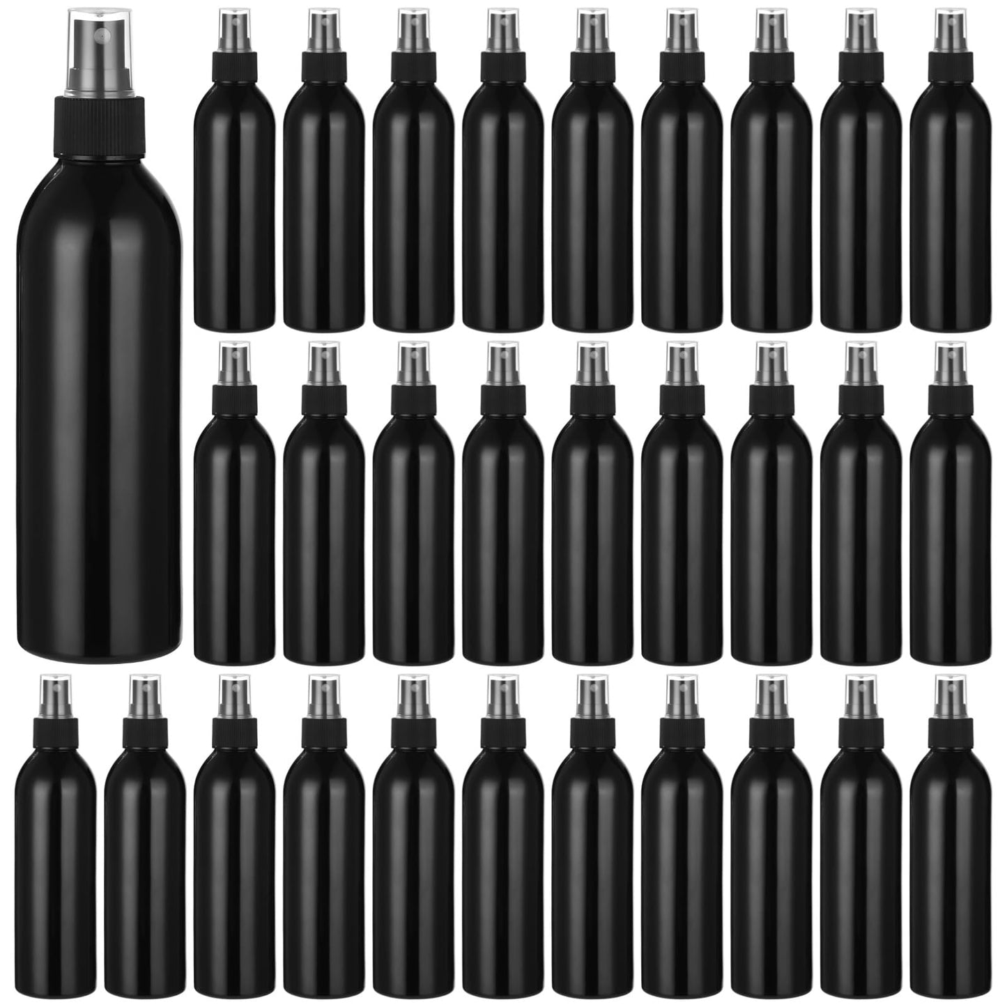 42 Pcs Plastic Spray Bottles 8 oz - Small Fine Mist Cleaning Bottles, Empty Refillable Atomizer Containers, Portable Leak-proof Travel Dispenser Bottles for Essential Oils, Perfume Products, Black