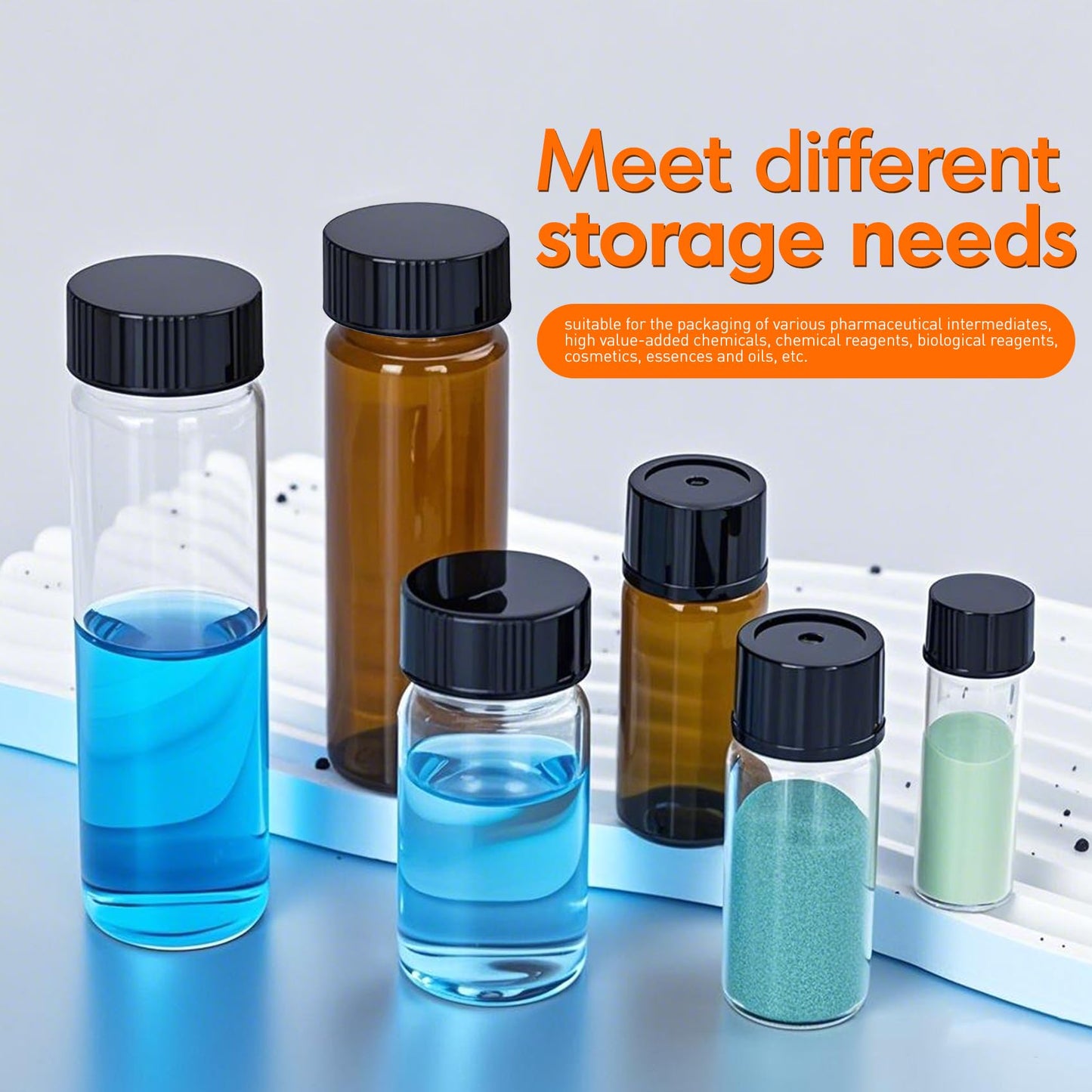 PEKYBIO 20 PCS 4ml Borosilicate Glass Vials with Caps